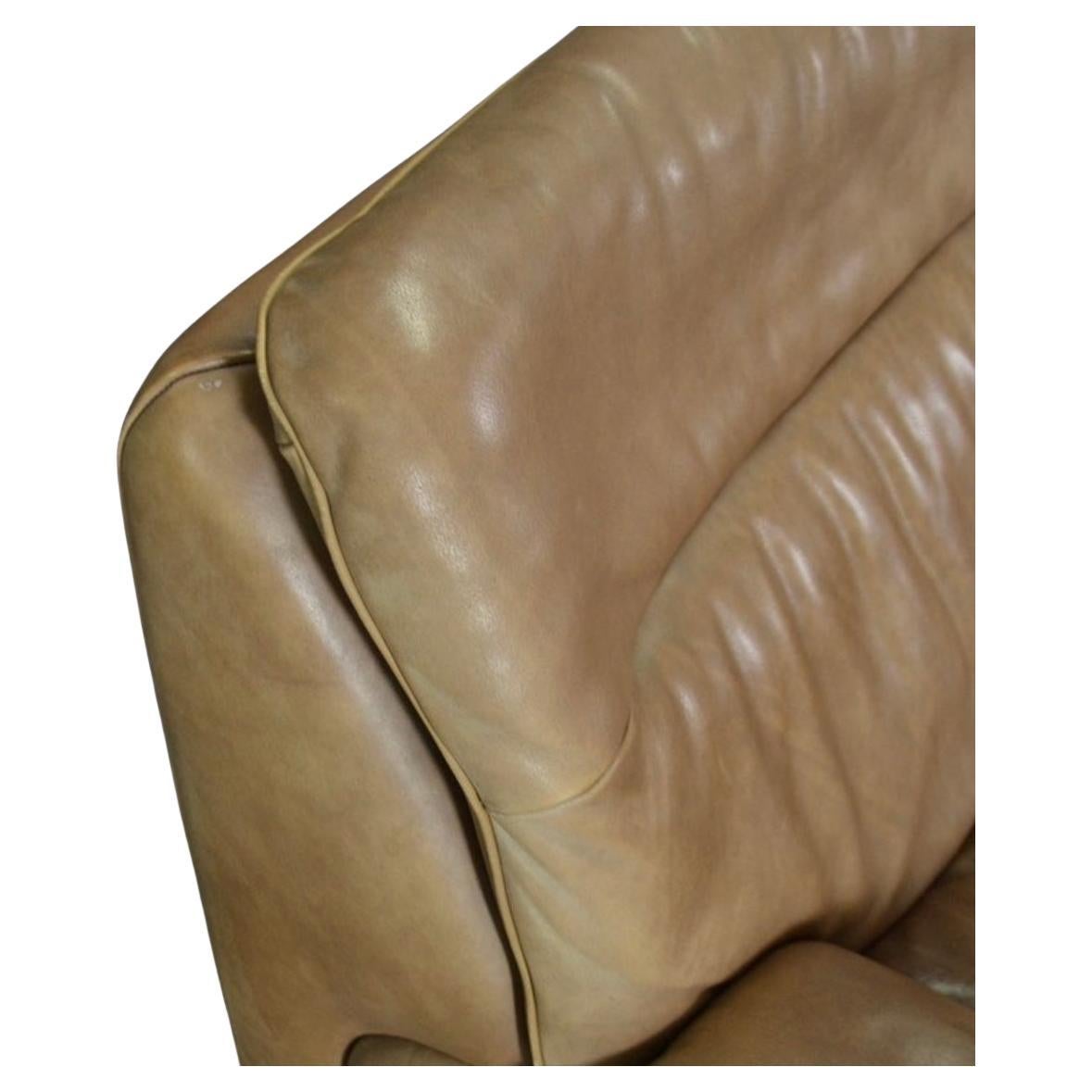 De Sede DS 66 Chocolate Leather Loveseat and Lounge Chairs Set of 3 For Sale 4