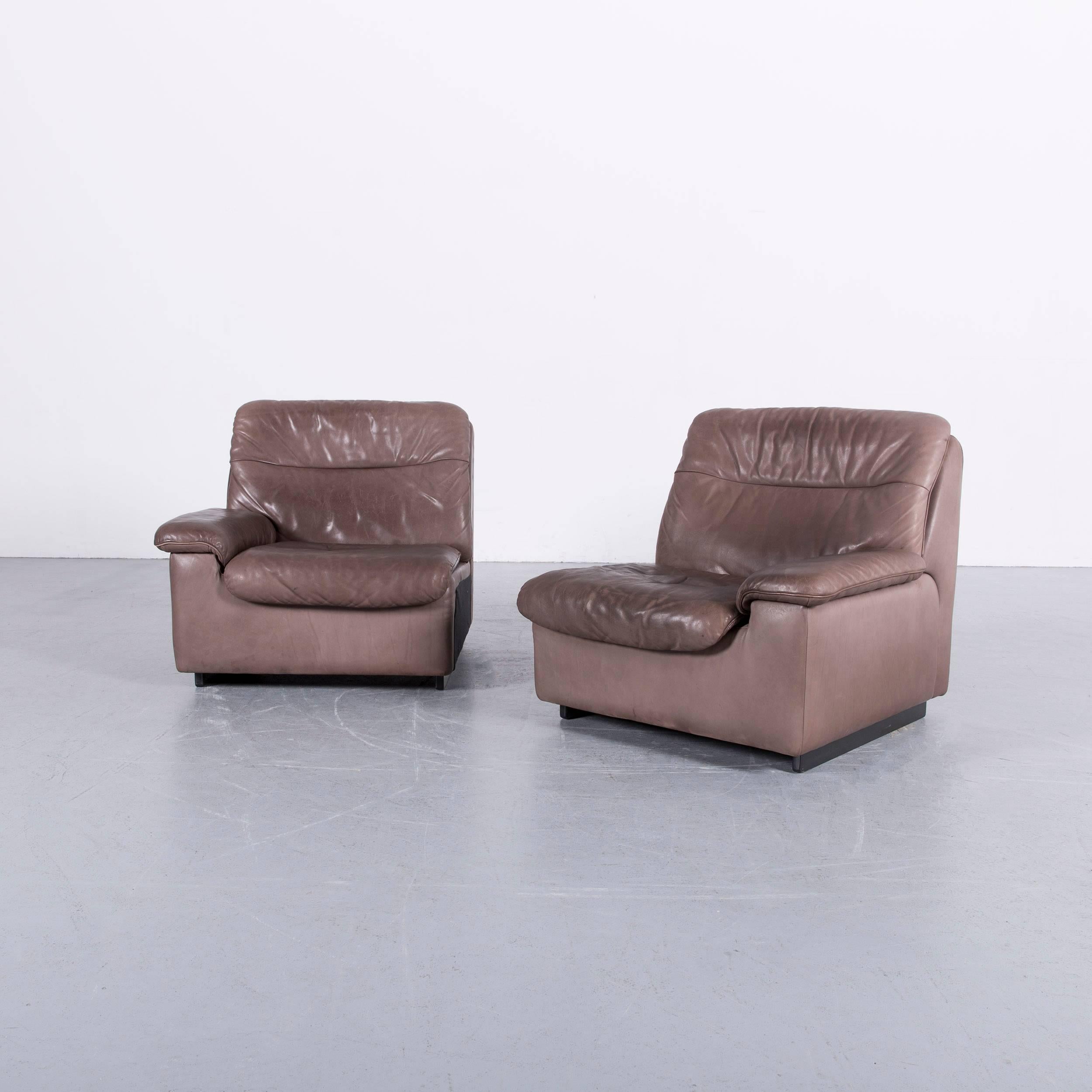 De Sede DS 66 Designer Leather Sofa Set Brown Two-Seat 7