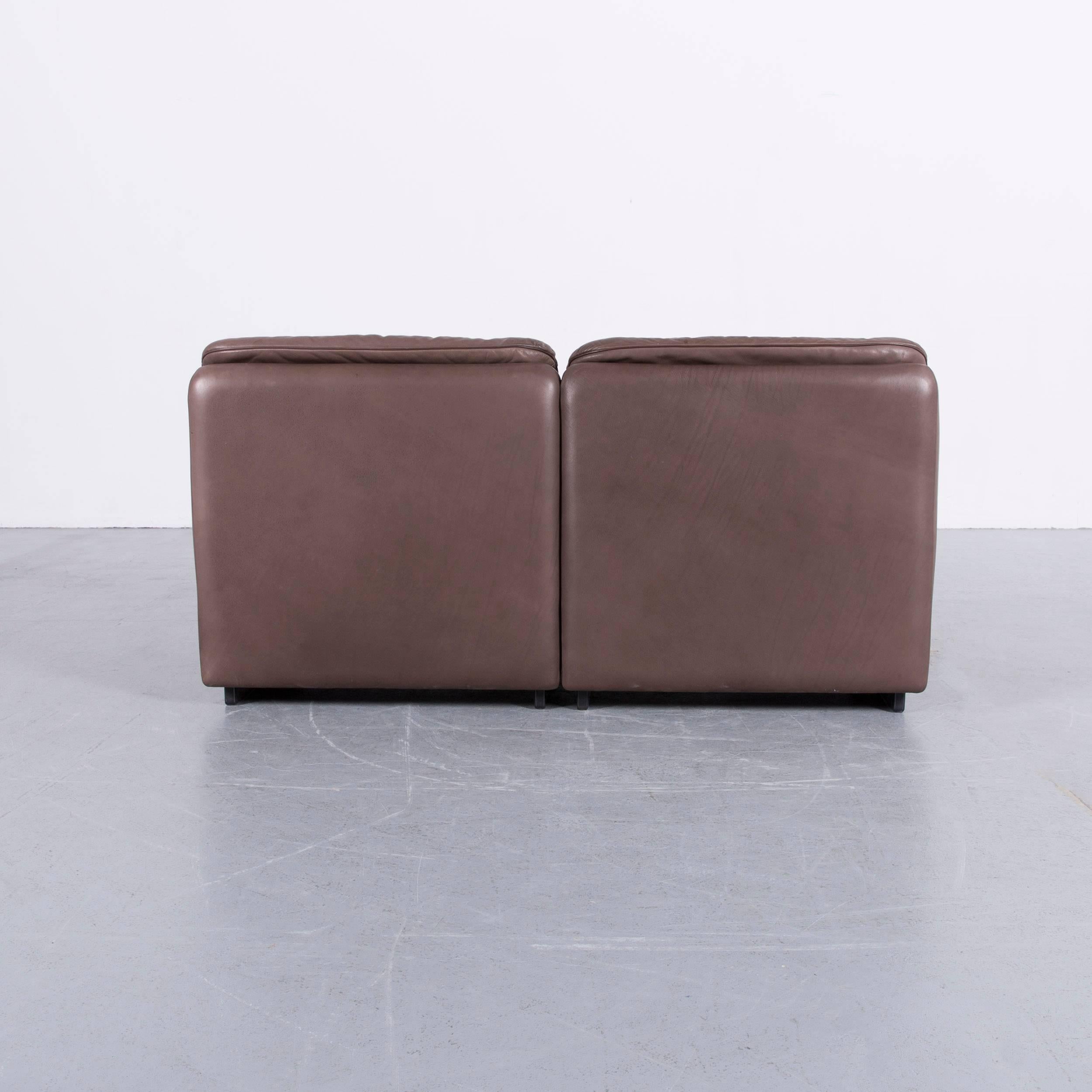 De Sede DS 66 Designer Leather Sofa Set Brown Two-Seat 9