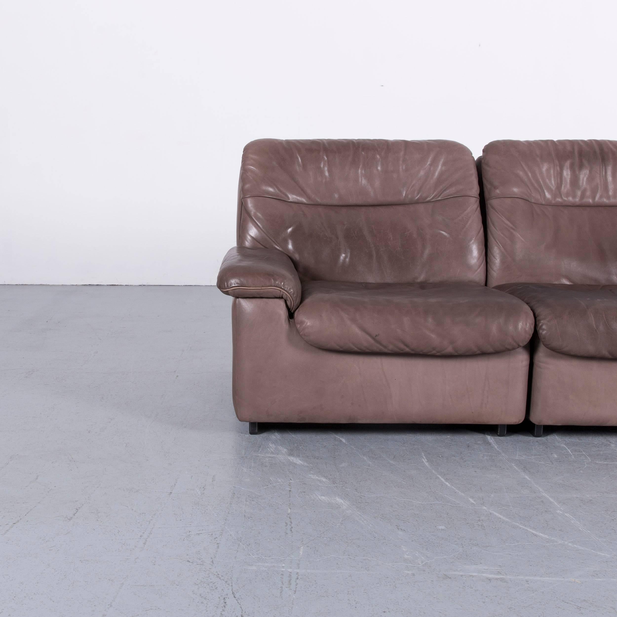 De Sede DS 66 Designer Leather Sofa Set Brown Two-Seat 1
