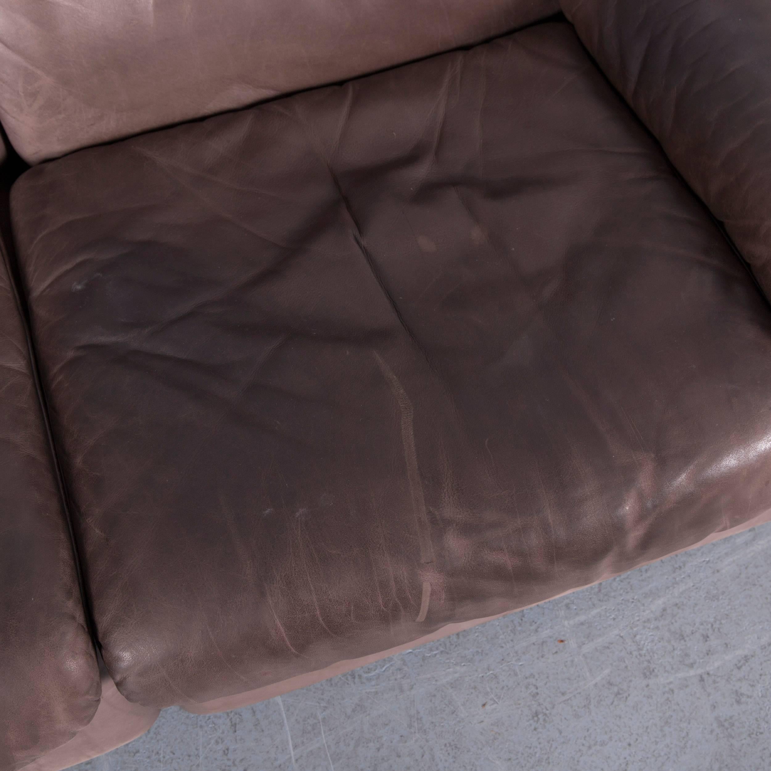 De Sede DS 66 Designer Leather Sofa Set Brown Two-Seat 3