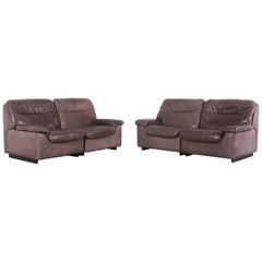De Sede DS 66 Designer Leather Sofa Set Brown Two-Seat