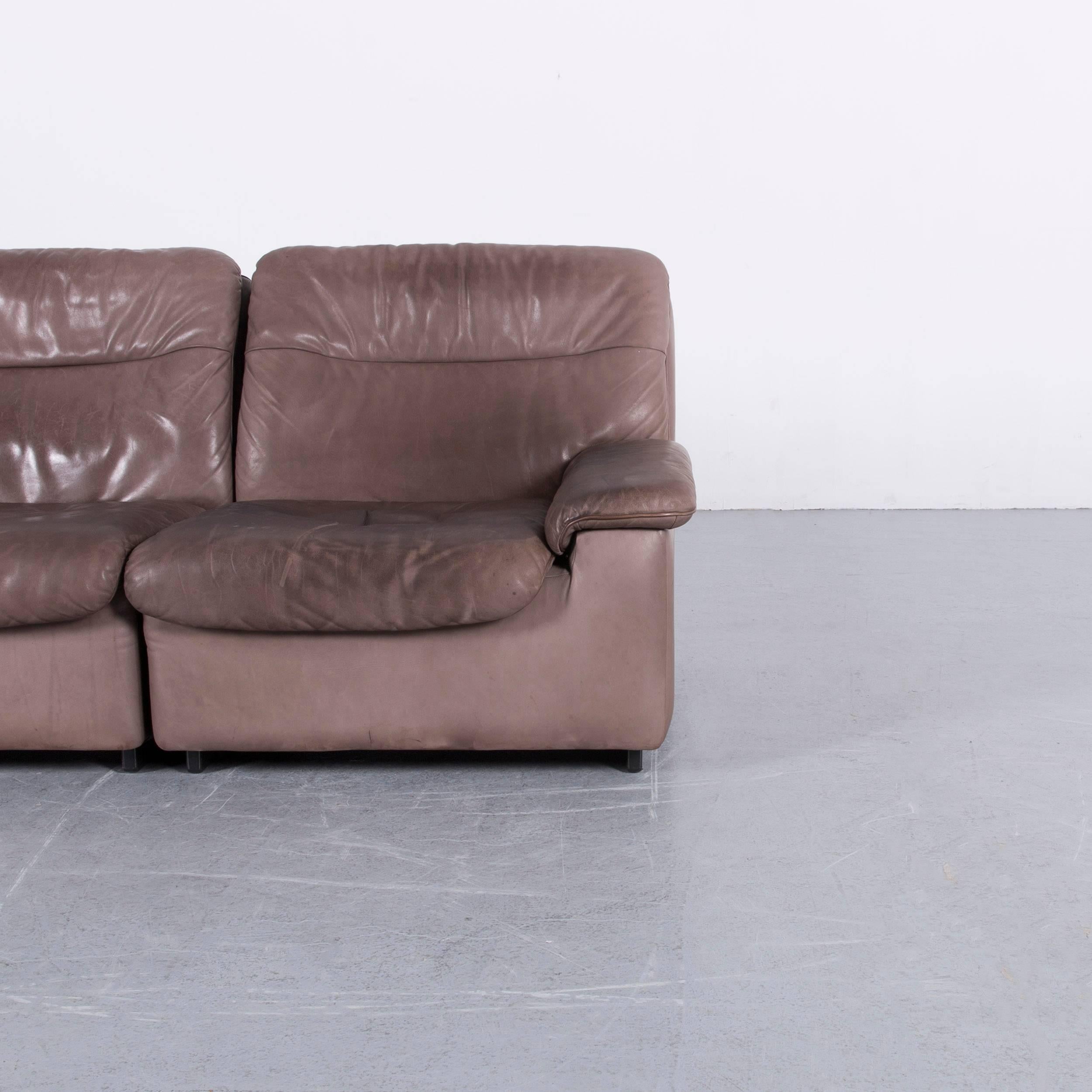 De Sede DS 66 Designer Sofa Brown Leather Two-Seat Couch 1