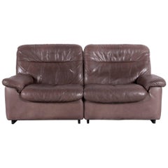 De Sede DS 66 Designer Sofa Brown Leather Two-Seat Couch