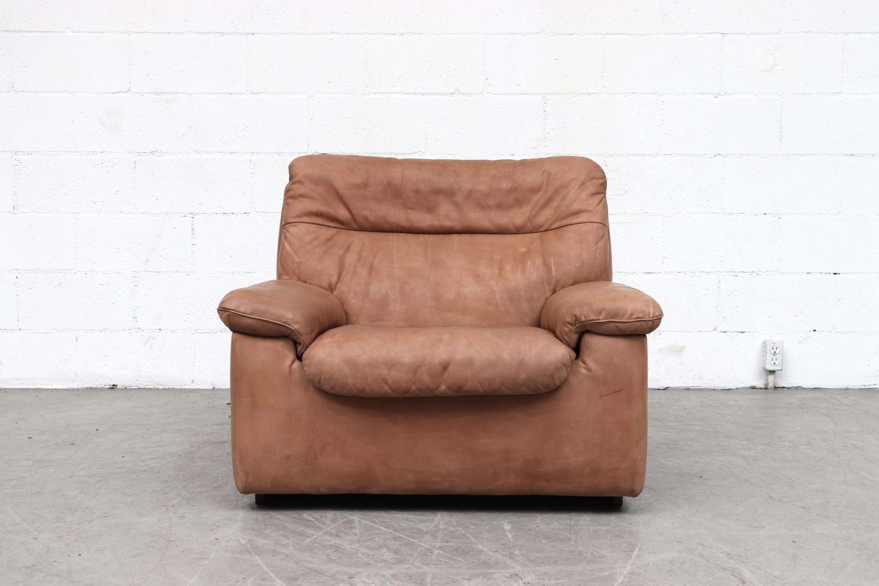 De Sede DS 66 Natural Leather Lounge Chair (Moderne der Mitte des Jahrhunderts)