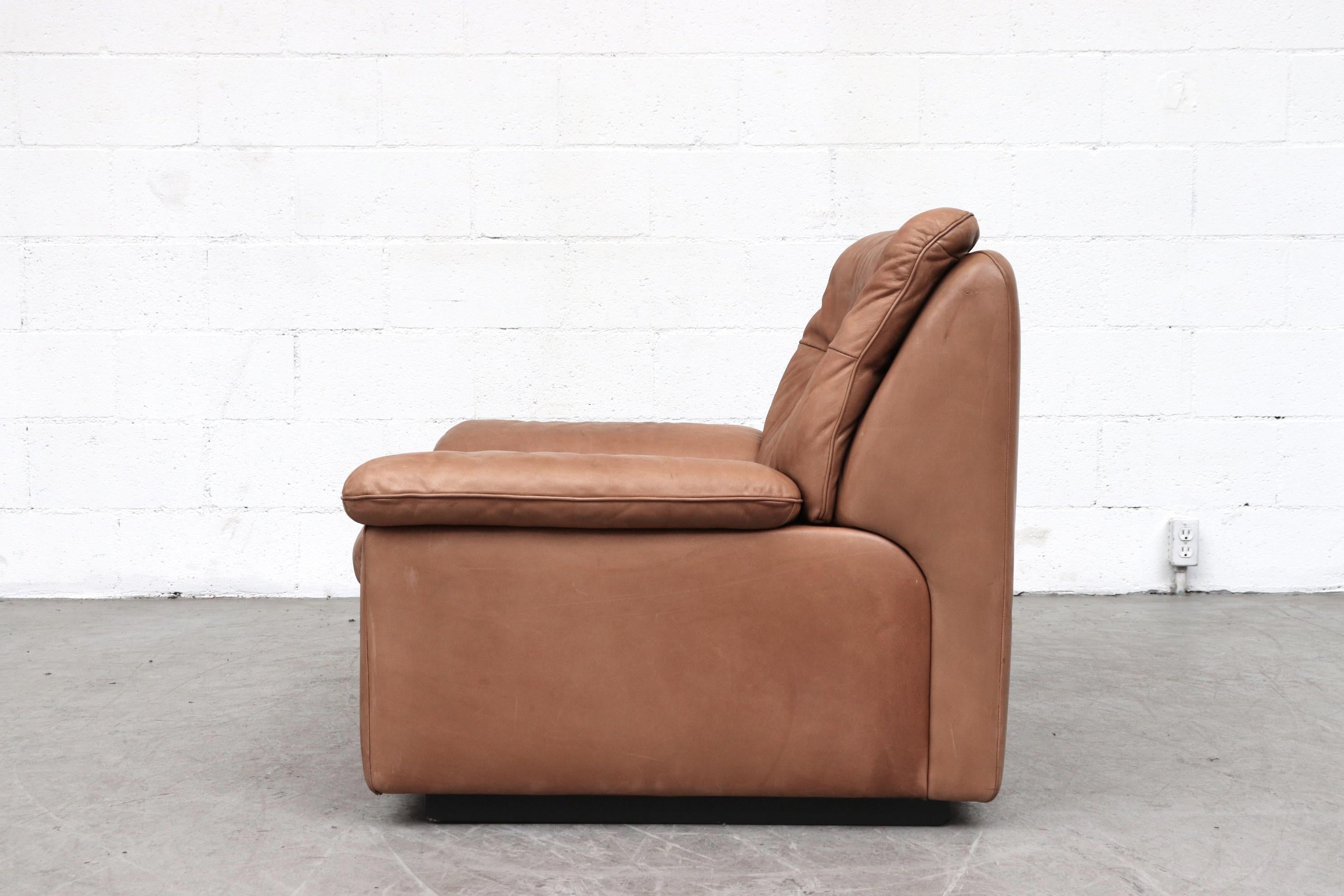 Mid-Century Modern De Sede DS 66 Natural Leather Lounge Chair