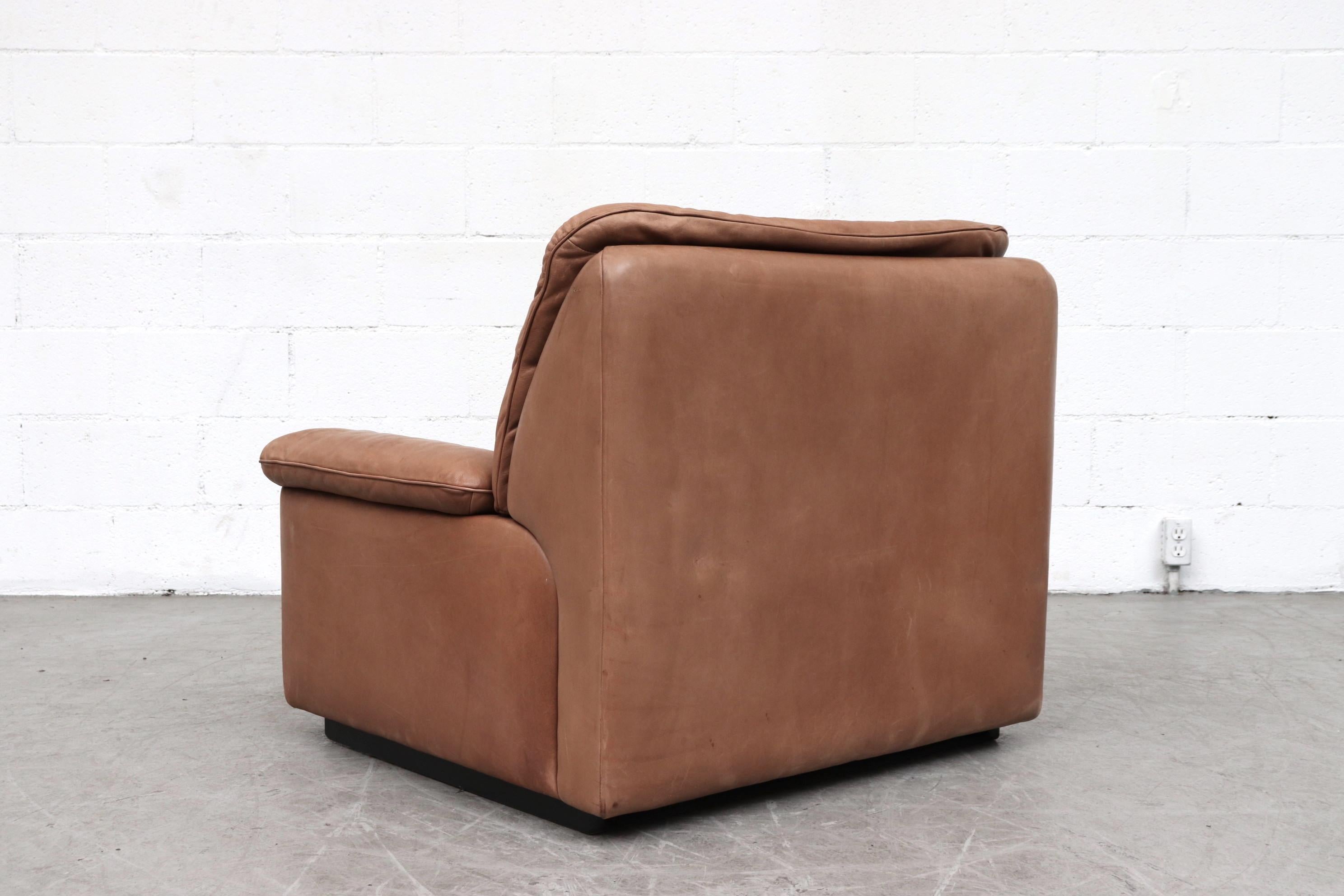 De Sede DS 66 Natural Leather Lounge Chair im Zustand „Gut“ in Los Angeles, CA