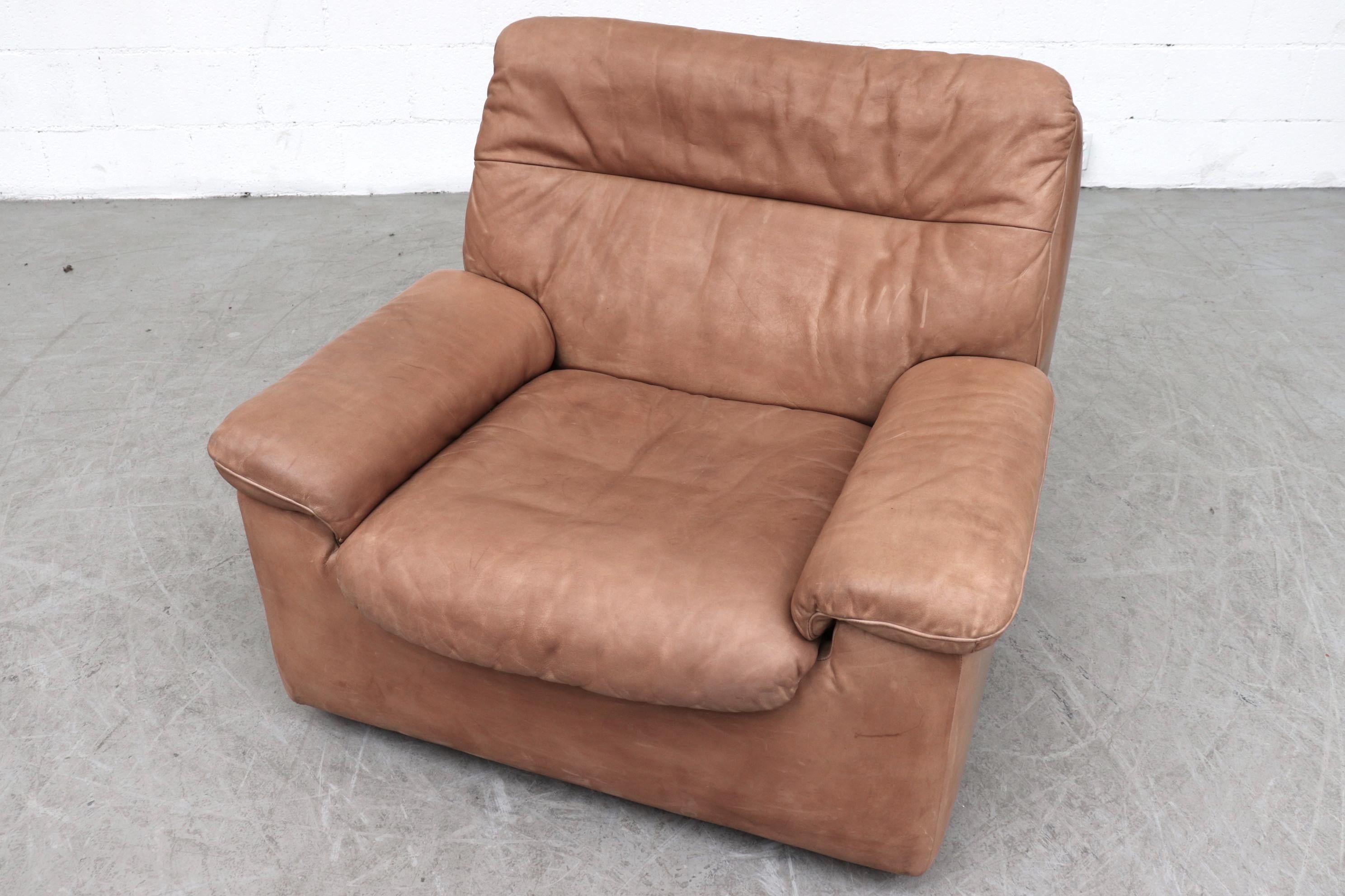 Late 20th Century De Sede DS 66 Natural Leather Lounge Chair