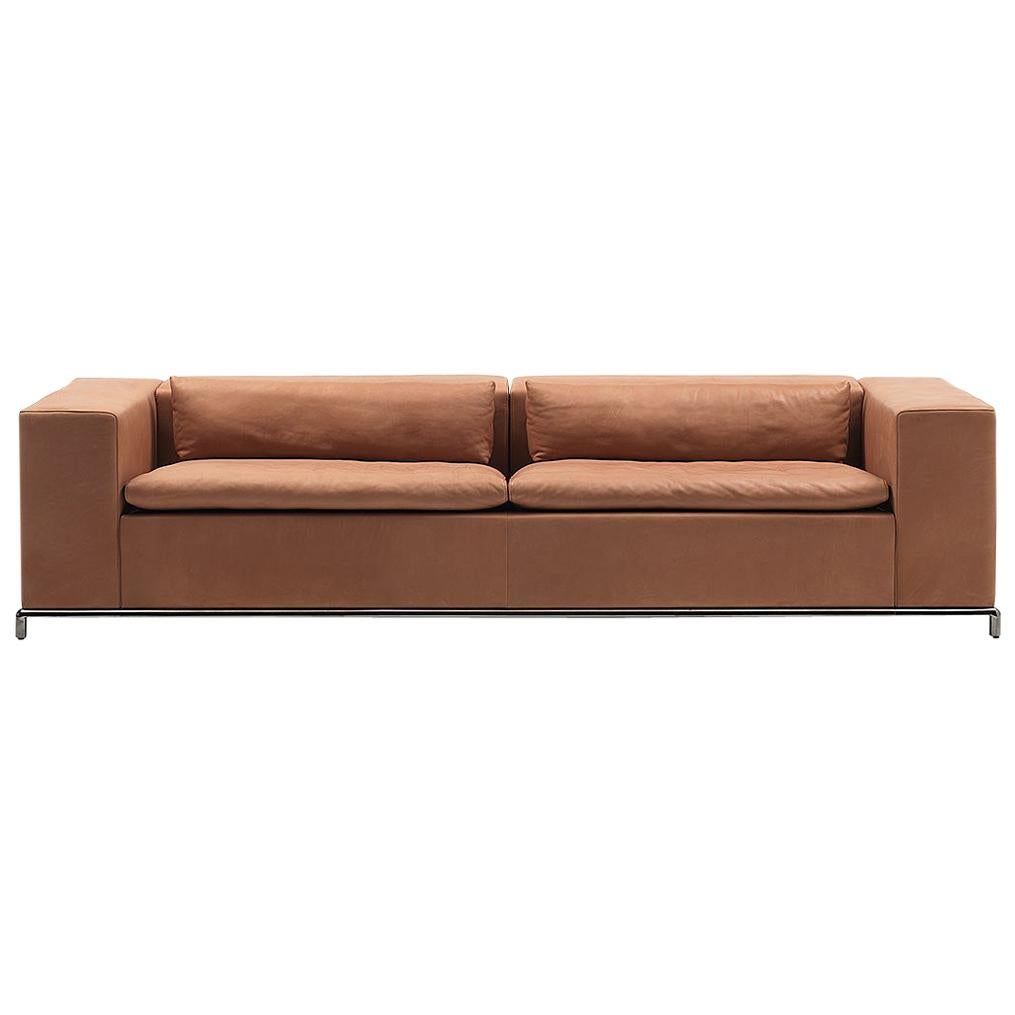De Sede DS-7 Four-Seat Sofa in Nougat Upholstery by Antonella Scarpitta For Sale