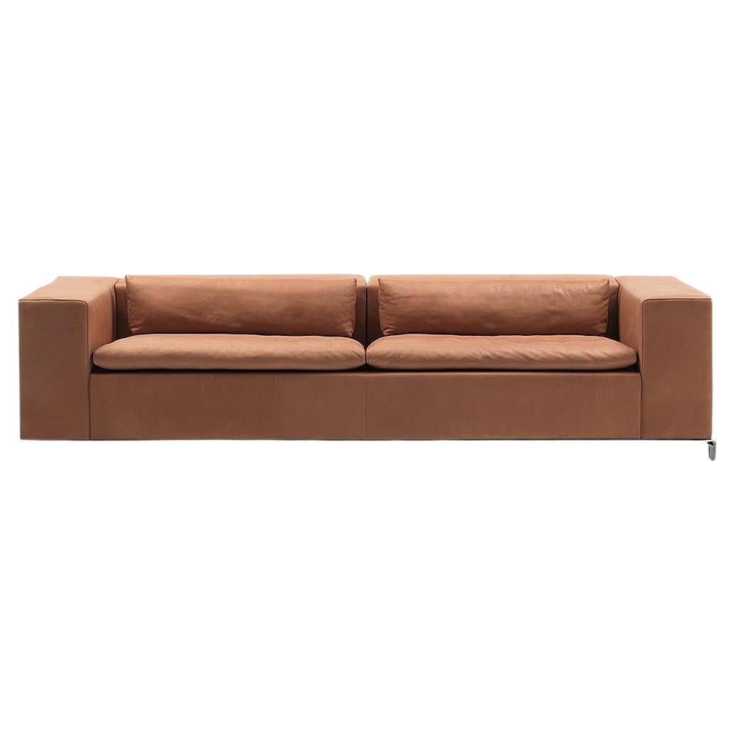 De Sede DS-7 Four-Seat Sofa in Nougat Upholstery by Antonella Scarpitta For Sale