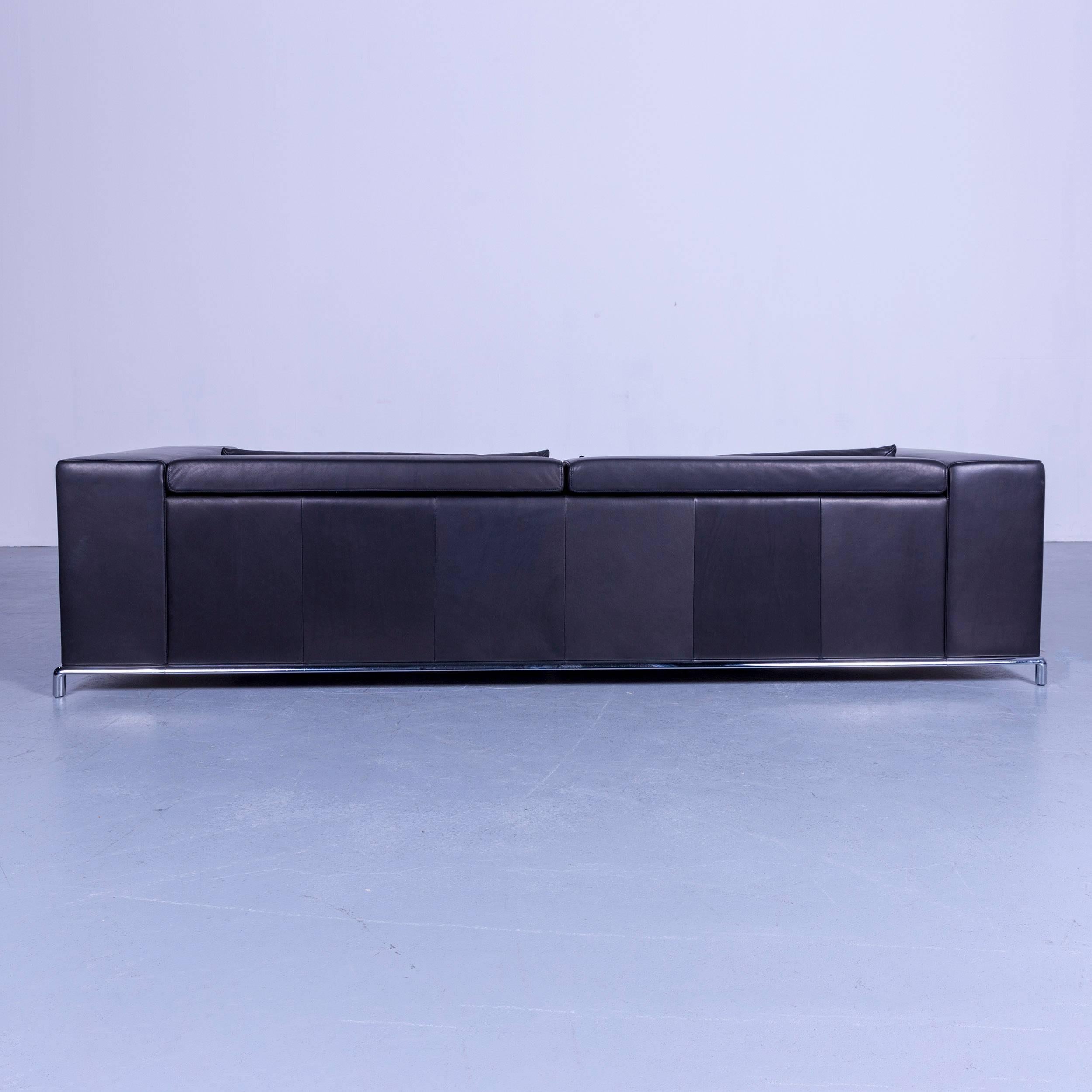 De Sede DS 7 Leather Sofa Black Three-Seat 7