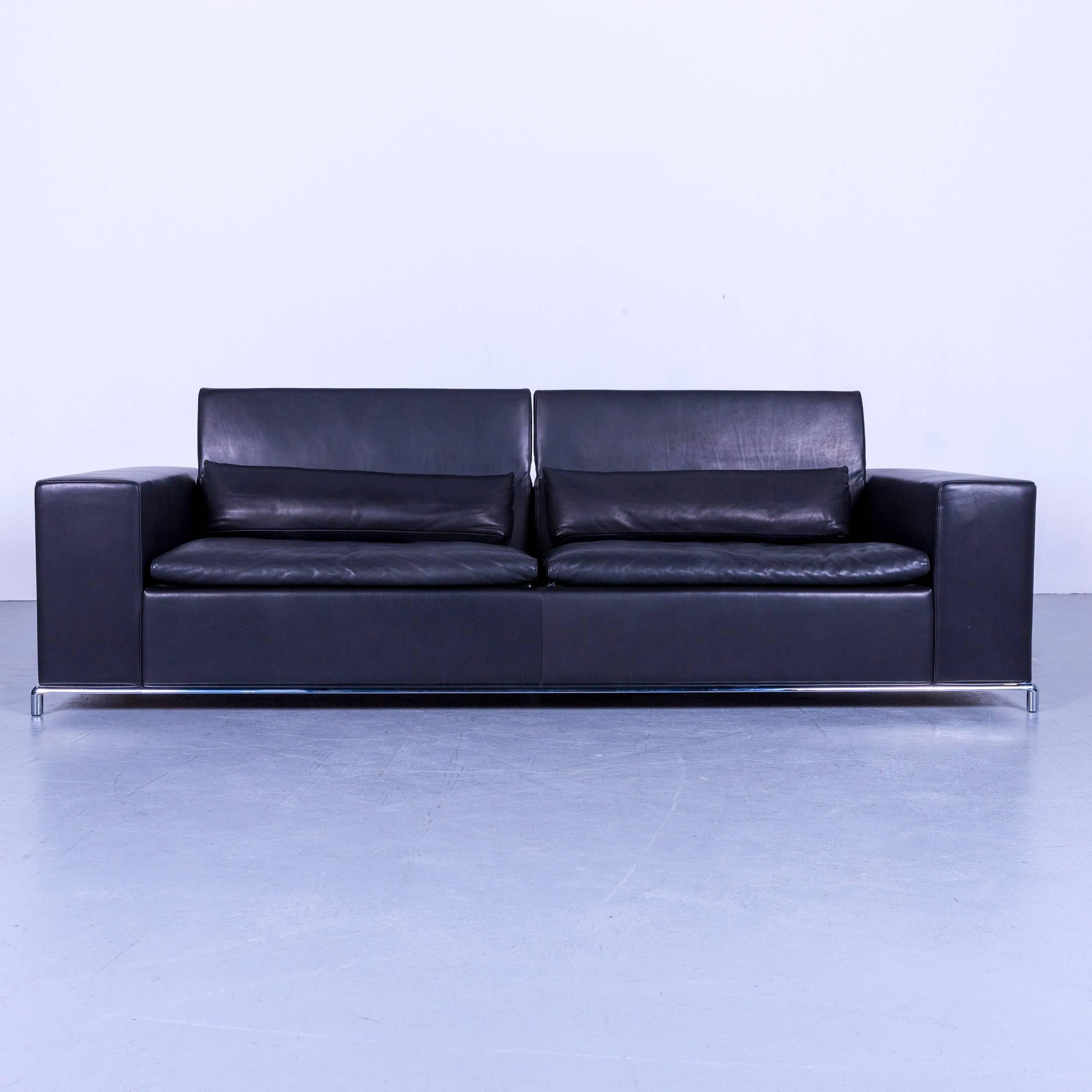 De Sede DS 7 Leather Sofa Black Three-Seat 1