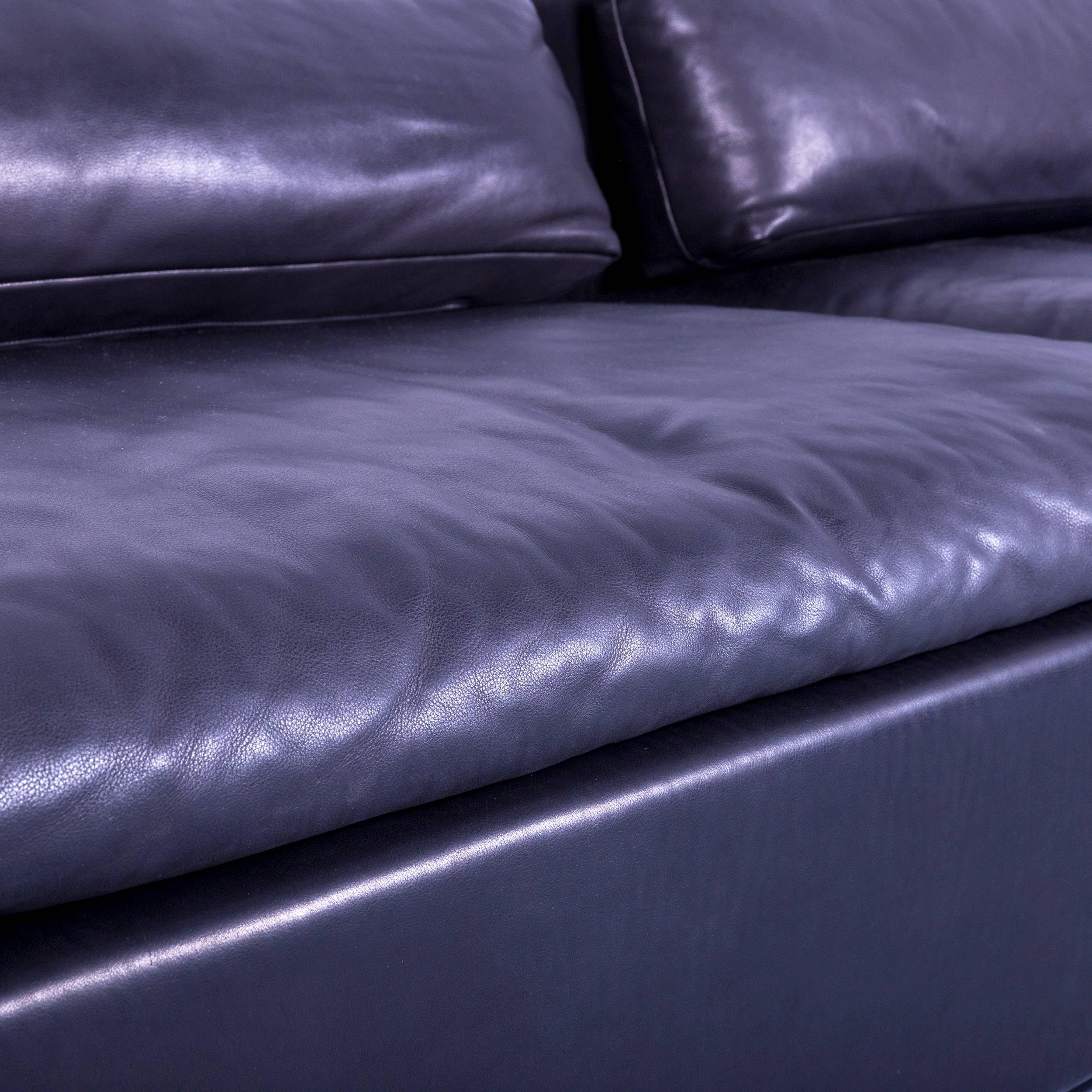 De Sede DS 7 Leather Sofa Black Three-Seat 2