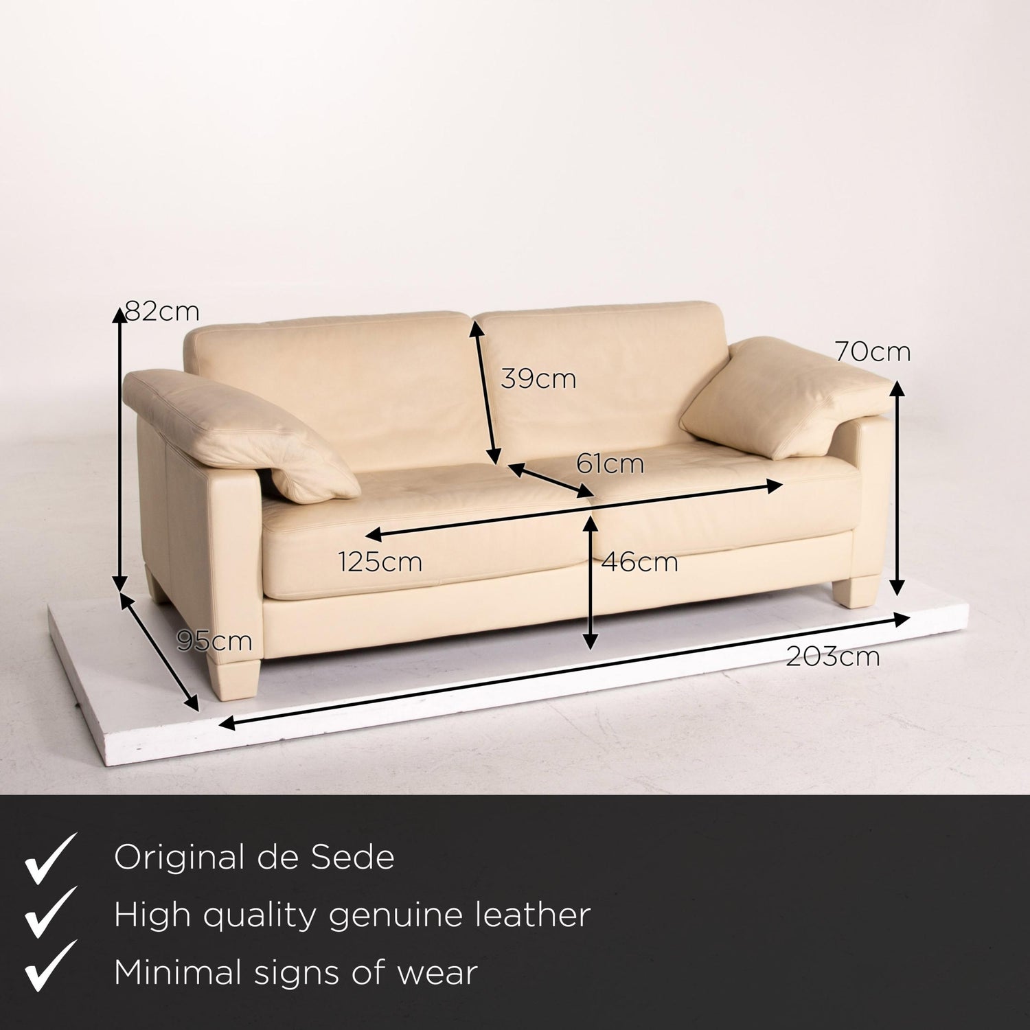 De Sede Ds 70 Leather Sofa Beige Three Seat Couch For Sale At 1stdibs