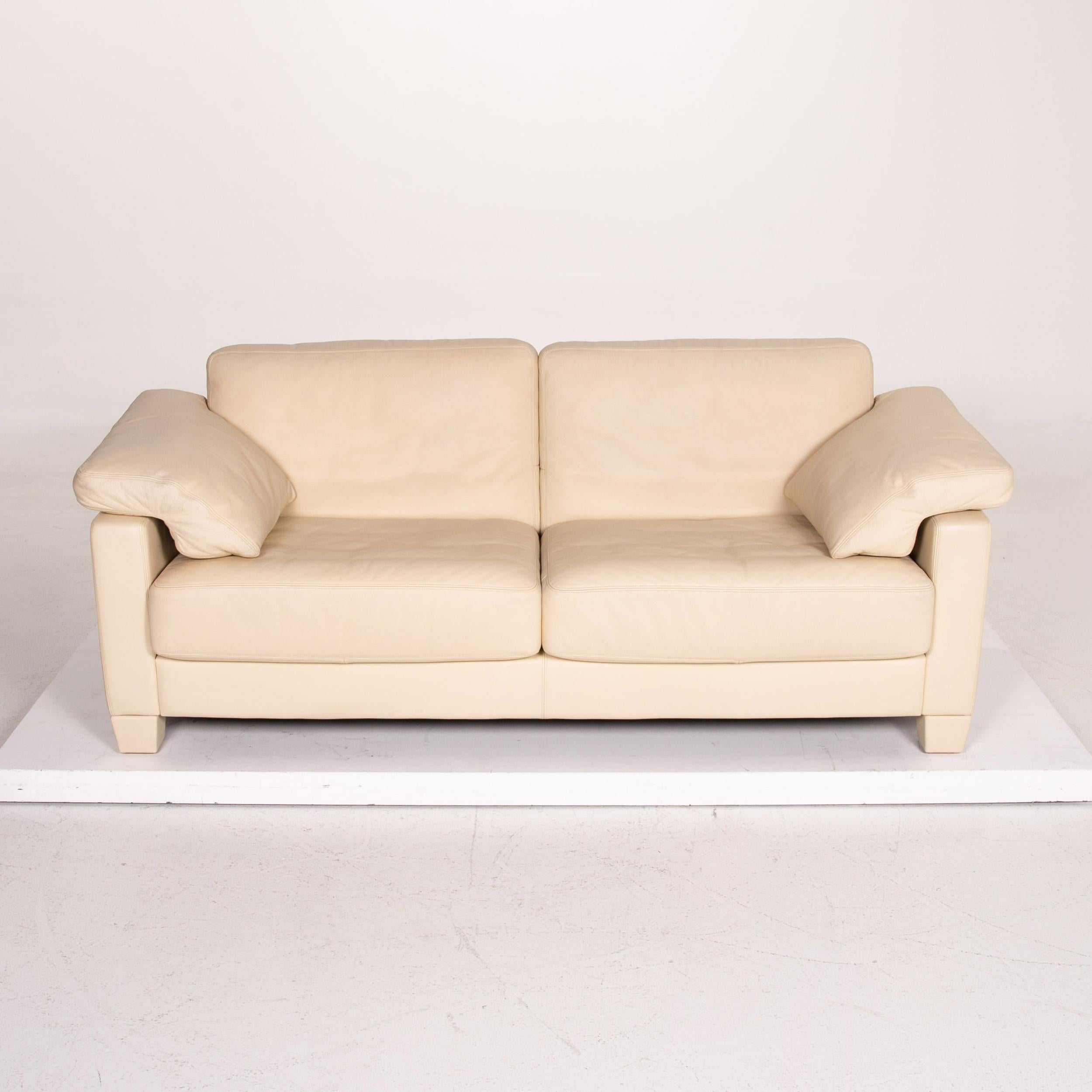 Swiss De Sede Ds 70 Leather Sofa Beige Three-Seat Couch