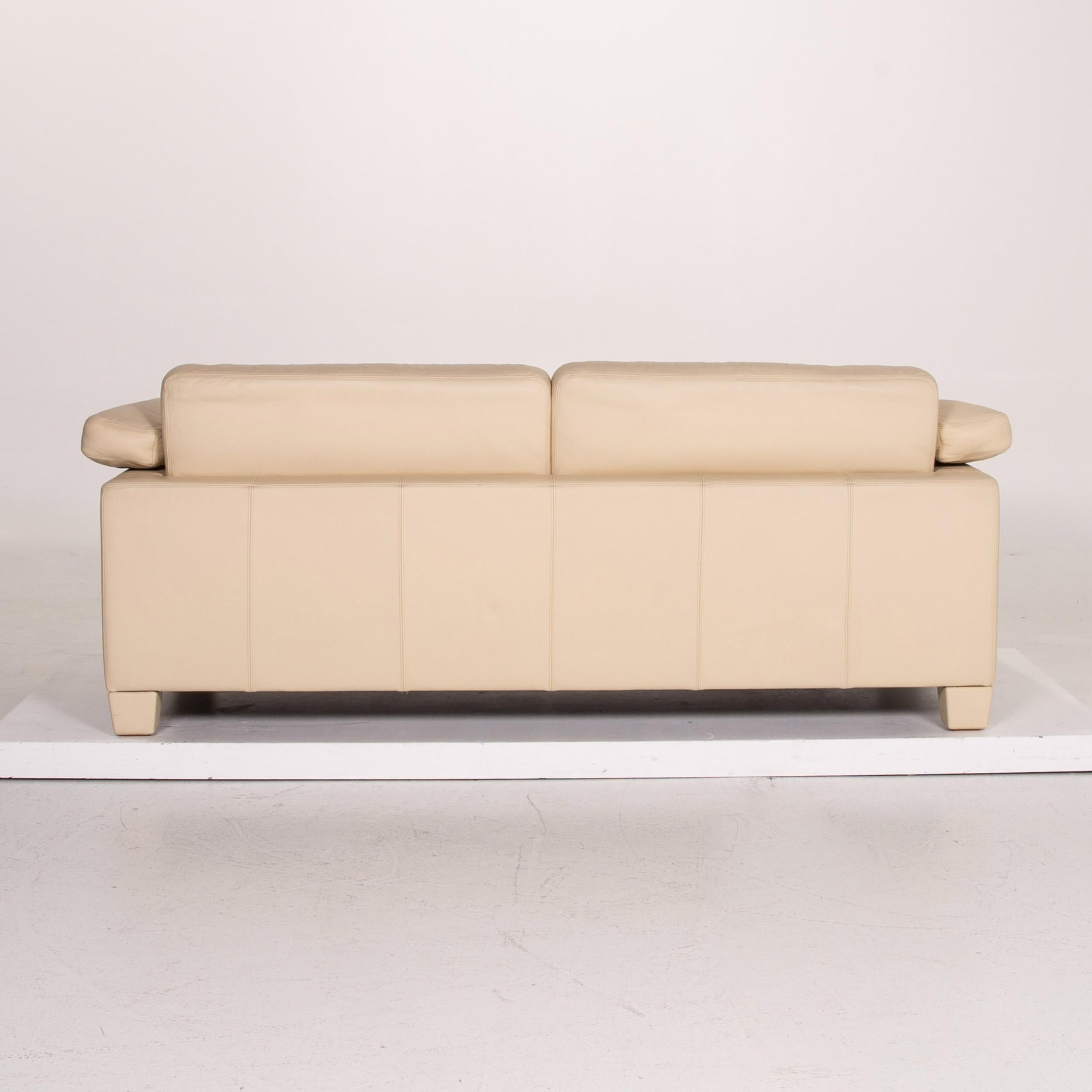 Contemporary De Sede Ds 70 Leather Sofa Beige Three-Seat Couch