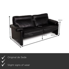 De Sede Ds 70 Leather Sofa Black Three-Seater