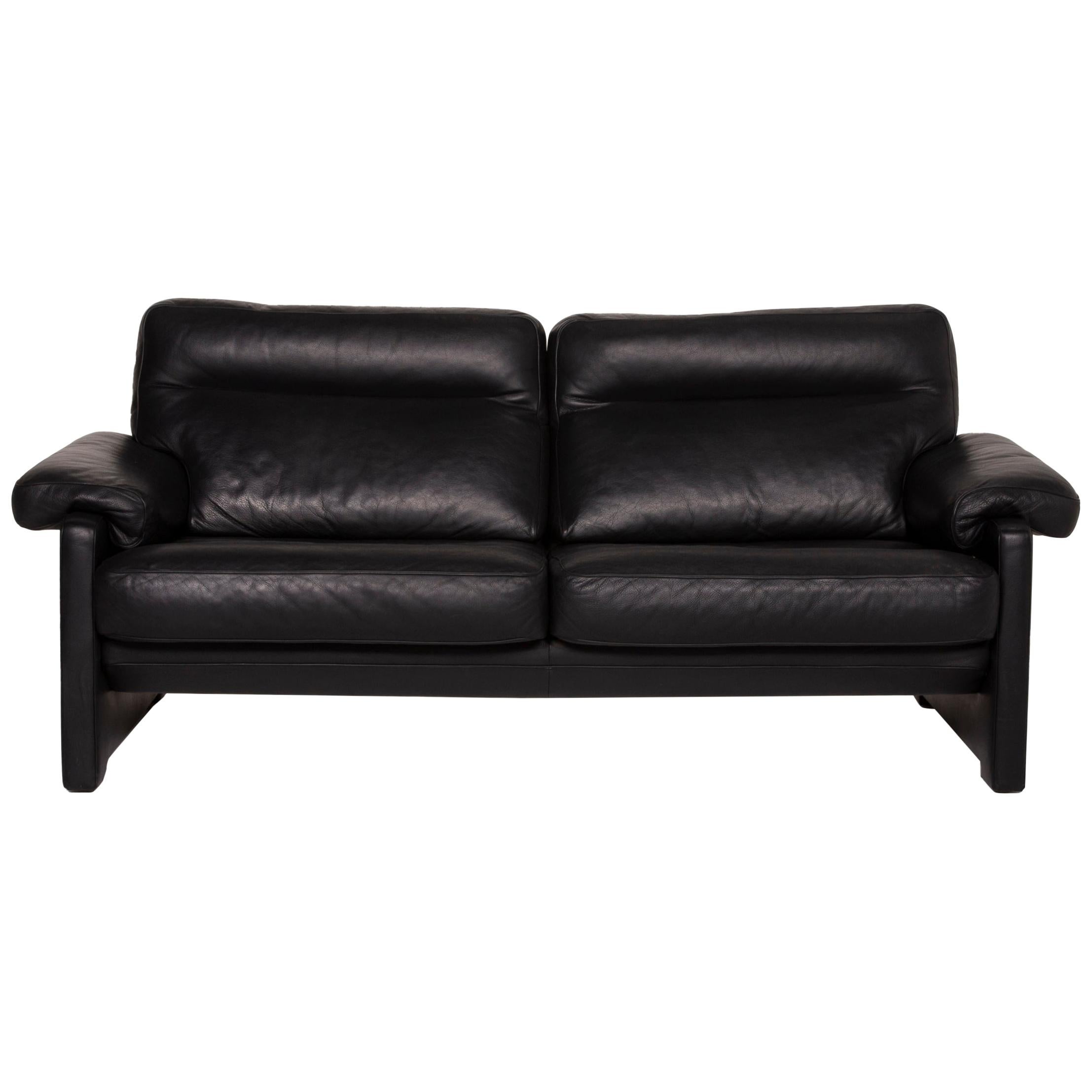 De Sede Ds 70 Leather Sofa Black Three-Seater For Sale