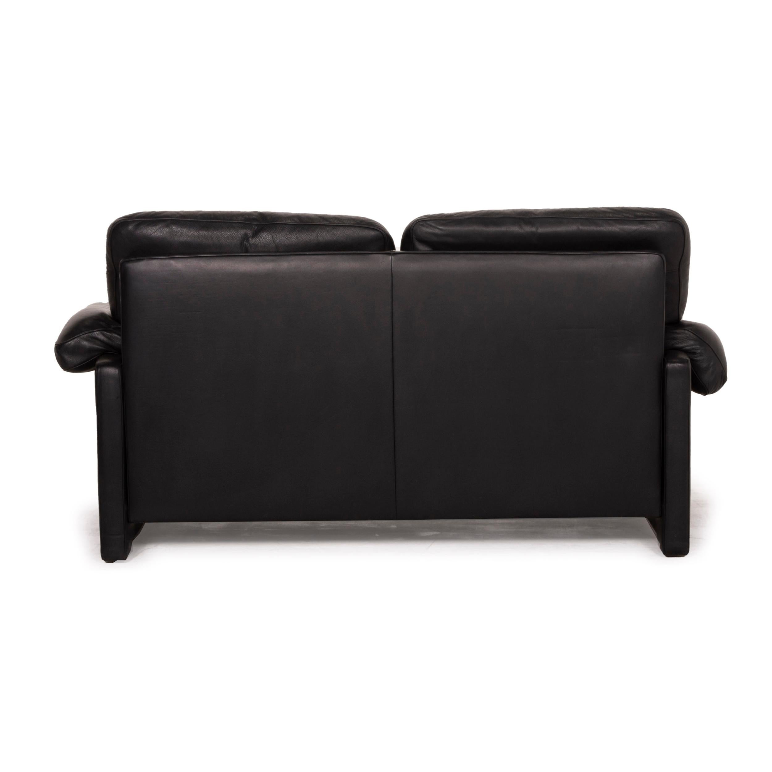 De Sede ds 70 Leather Sofa Black Two-Seater For Sale 4