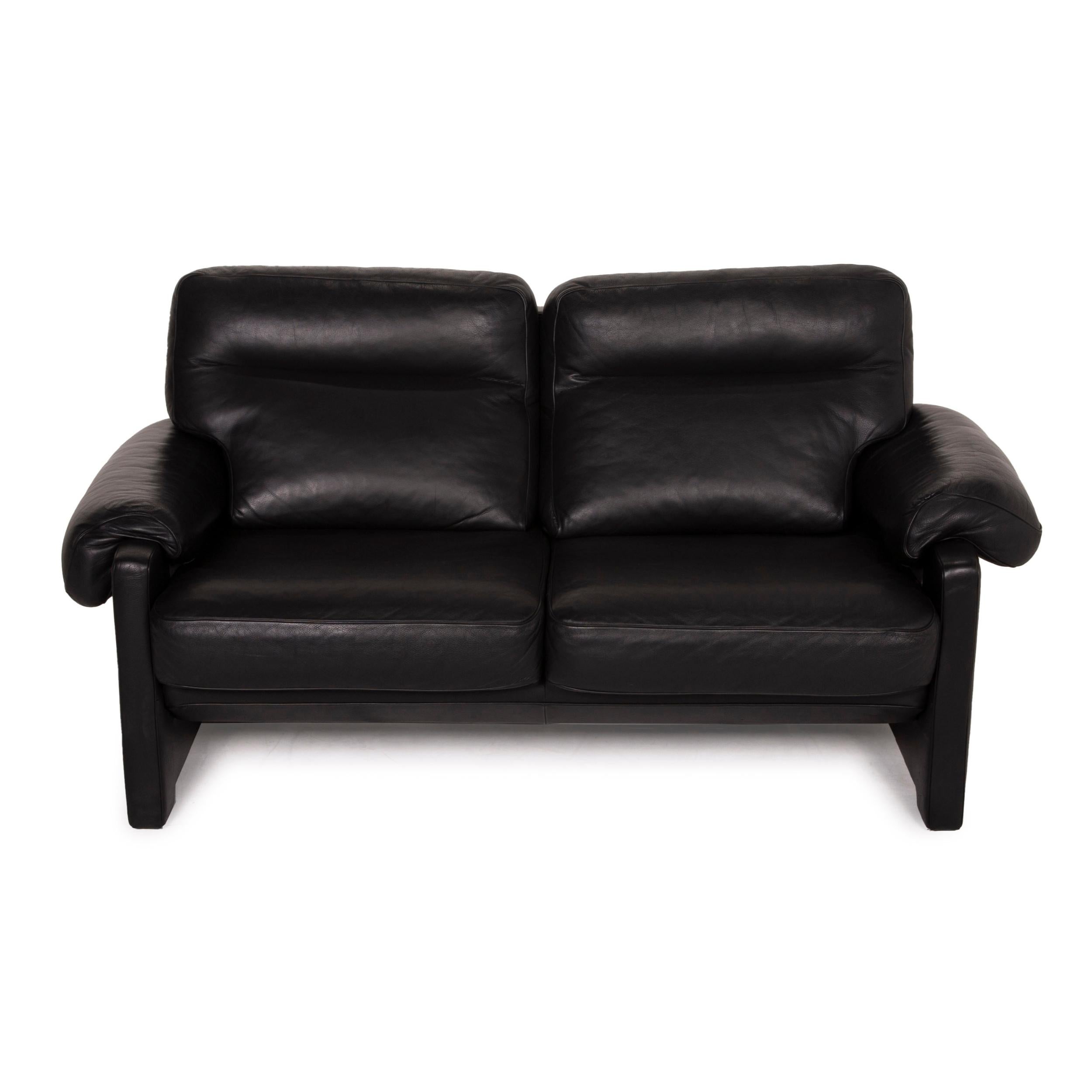 De Sede ds 70 Leather Sofa Black Two-Seater For Sale 1