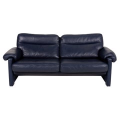 De Sede Ds 70 Leather Sofa Blue Dark Blue Two-Seater Couch