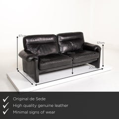 De Sede DS 70 Leather Sofa Dark Green Green Three-Seat Couch