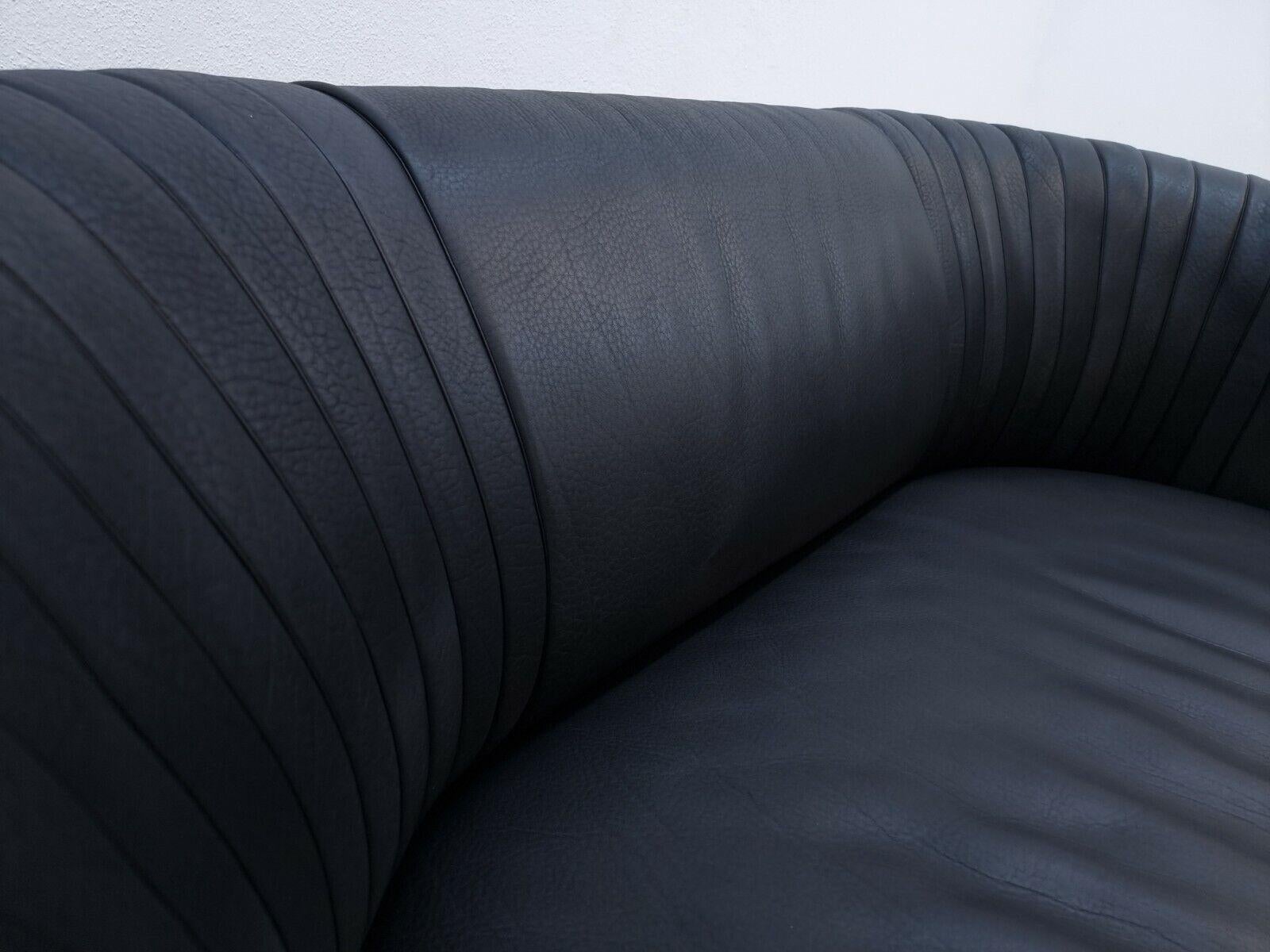 De Sede ds 700 Zweisitzer Designersofa Echtledersofa  schwarz Swissmade Vinatge in vendita 5