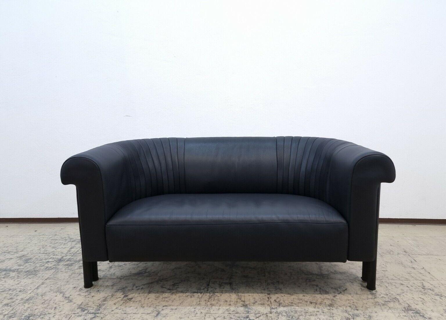 De Sede ds 700 Zweisitzer Designersofa Echtledersofa  schwarz Swissmade Vinatge in vendita 6