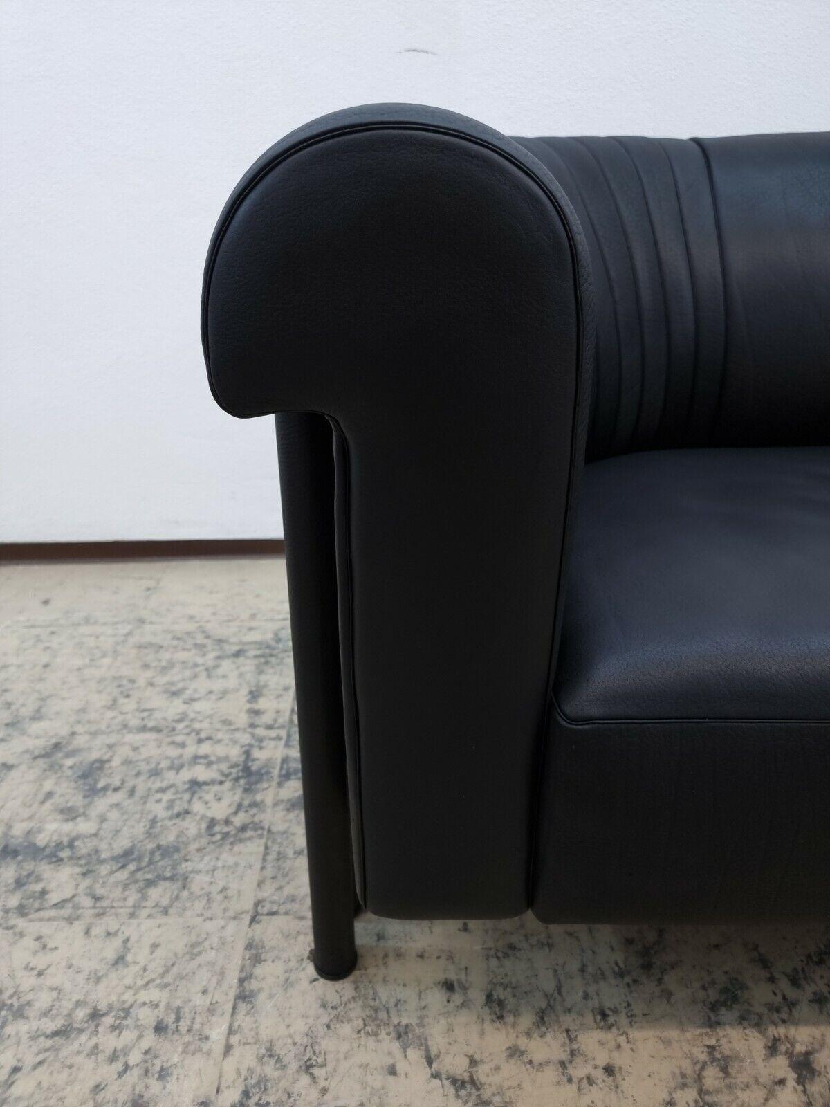 XX secolo De Sede ds 700 Zweisitzer Designersofa Echtledersofa  schwarz Swissmade Vinatge in vendita