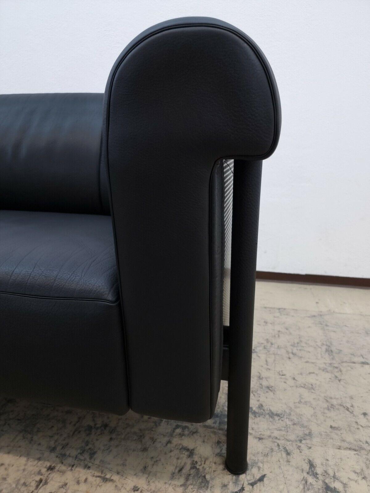 De Sede ds 700 Zweisitzer Designersofa Echtledersofa  schwarz Swissmade Vinatge in vendita 2