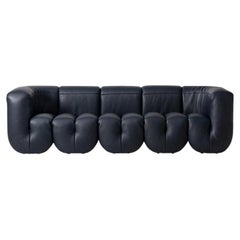 De Sede DS-707 Sofa in Black Club Leather Upholstery by Philippe Malouin