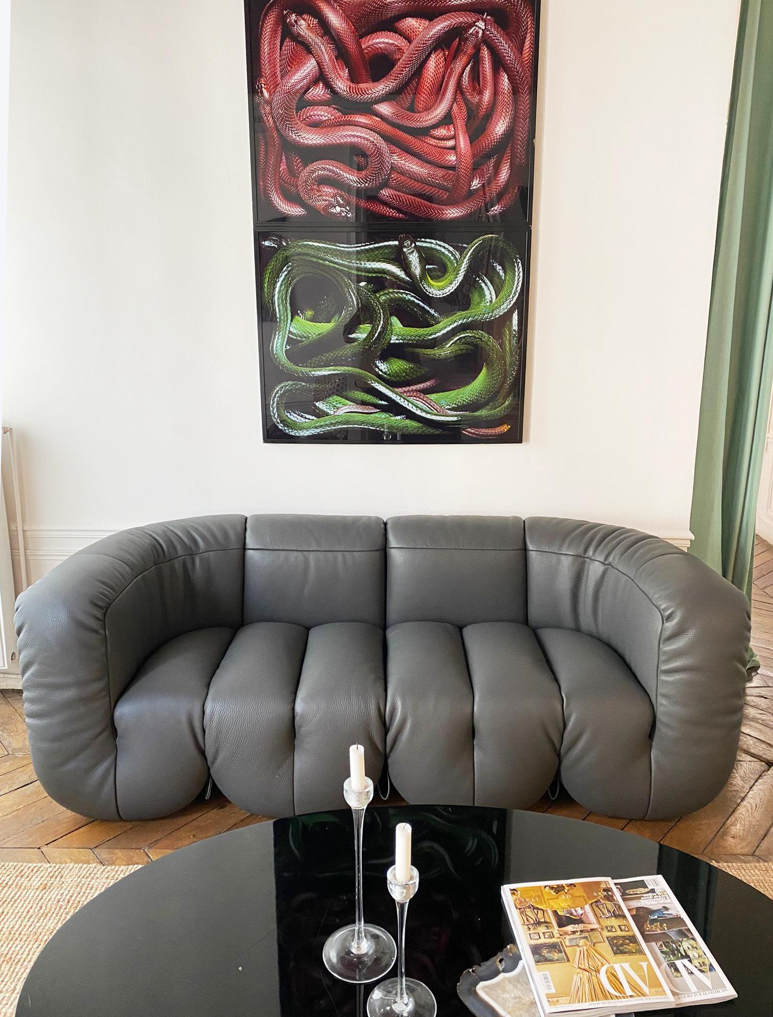 Modern De Sede DS-707 Sofa in Perla Touch Leather Upholstery by Philippe Malouin For Sale