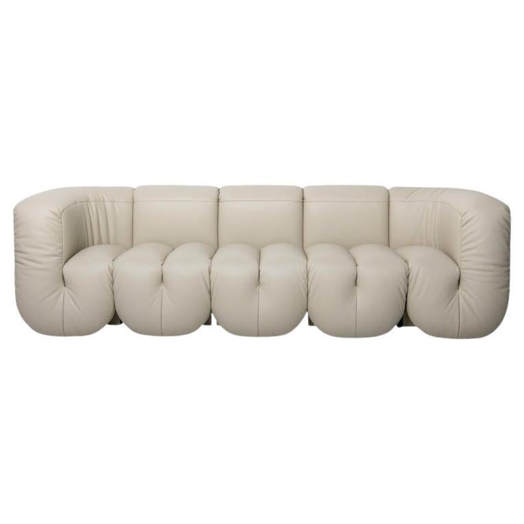 De Sede DS-707 Sofa in Perla Touch Leather Upholstery by Philippe Malouin For Sale