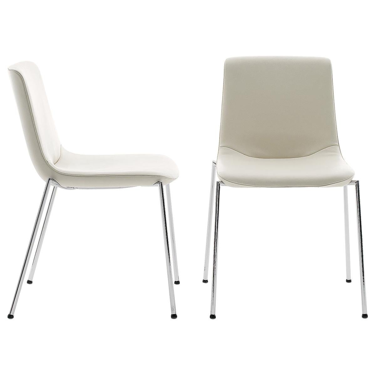 De Sede DS-717 Armchair in Snow Upholstery with Steel Legs by Claudio Bellini