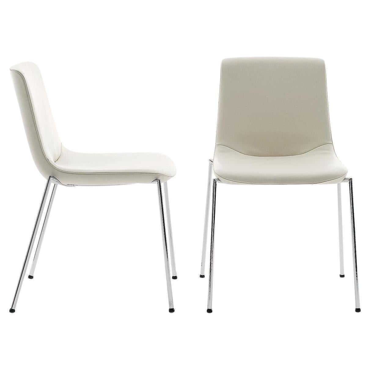 De Sede DS-717 Armchair in Snow Upholstery with Steel Legs by Claudio Bellini For Sale