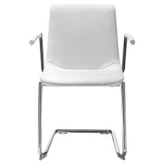 De Sede DS-718 Armchair in Snow Upholstery with Steel Legs by Claudio Bellini