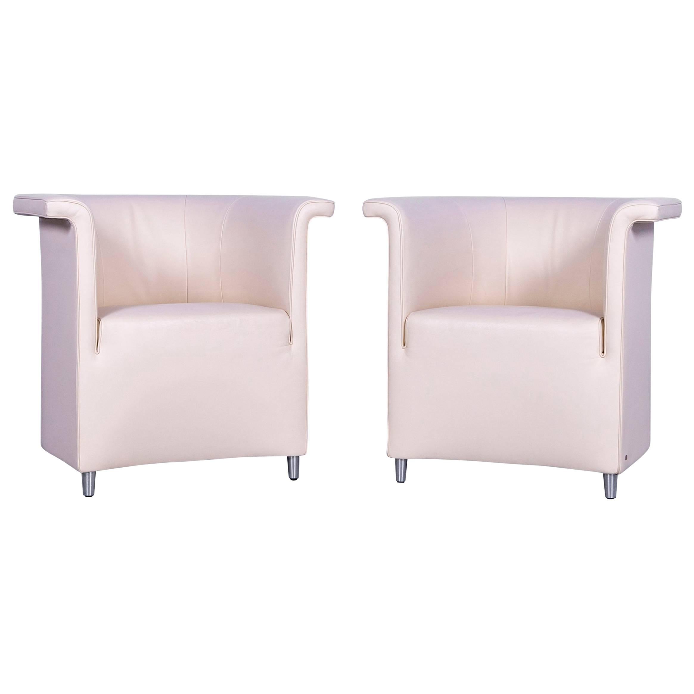De Sede DS 725 Leather Armchair Set of Two Beige One-Seat