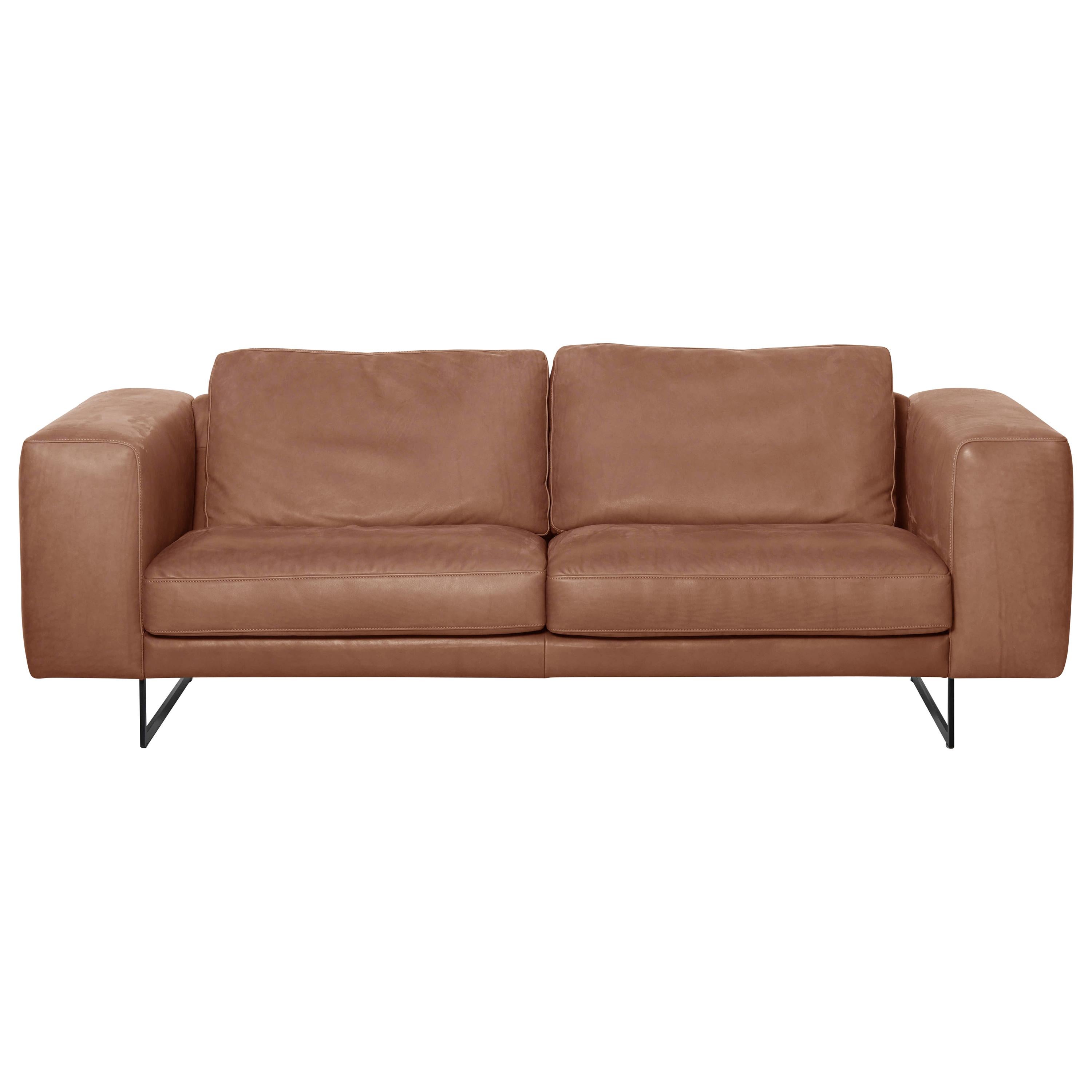 De Sede DS-748 Small Two-Seat Sofa in Nougat Upholstery by Claudio Bellini For Sale