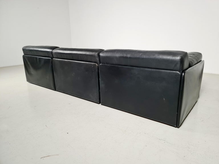 De Sede DS-76 3-Seater Sectional Sofa with Ottoman, 1970s For Sale 2