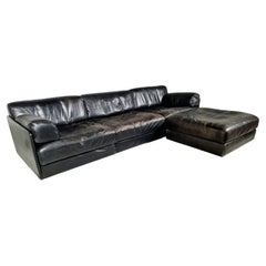 De Sede DS-76 3-Seater Sectional Sofa with Ottoman, 1970s