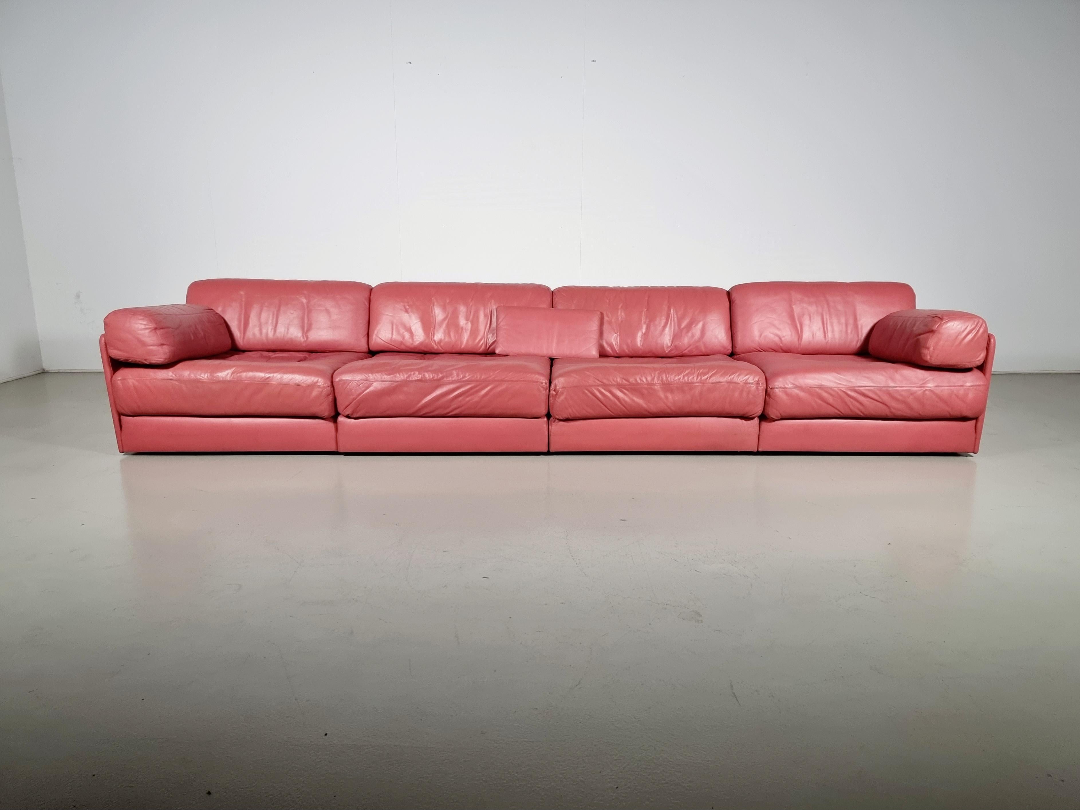 Leather De Sede Ds-76 4-Seater Sectional Sofa, 1970s