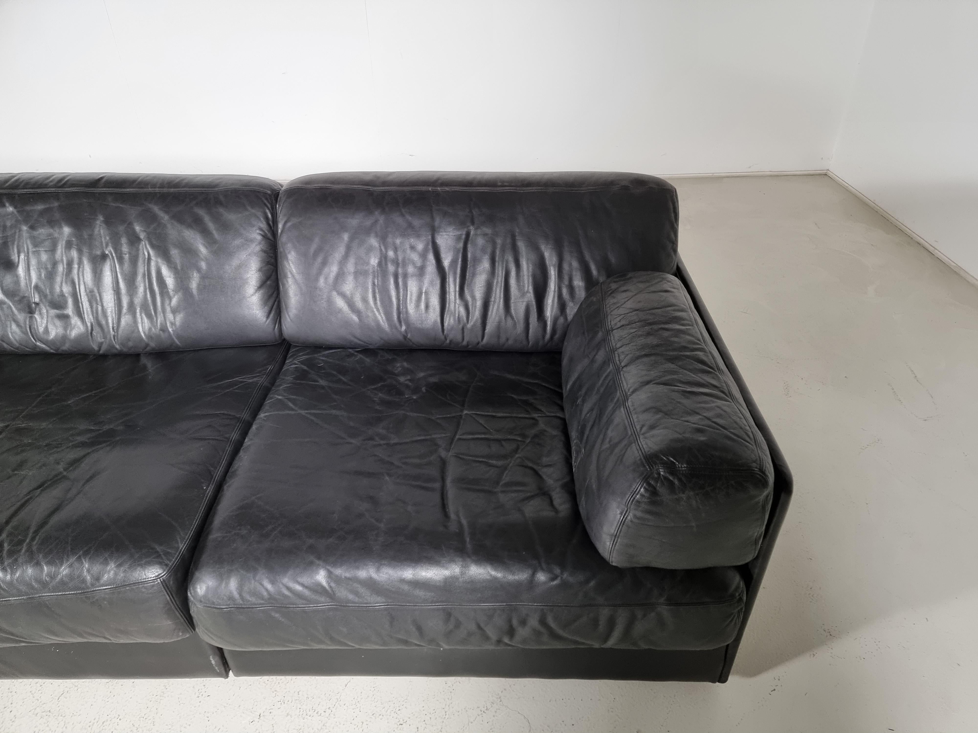 De Sede DS-76 5-Seater Sectional Sofa with Ottoman, 1970s 4