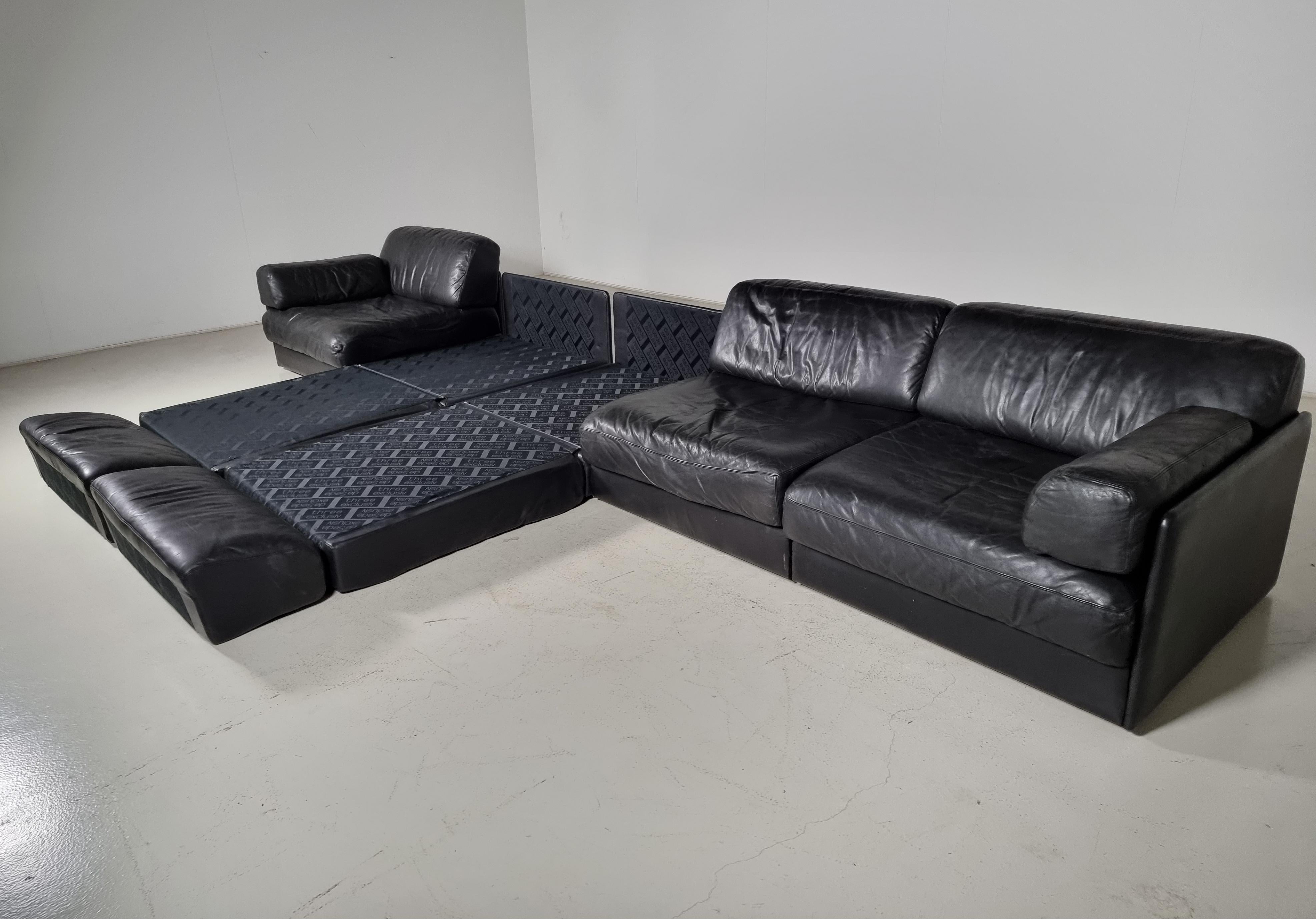 De Sede DS-76 5-Seater Sectional Sofa with Ottoman, 1970s 6
