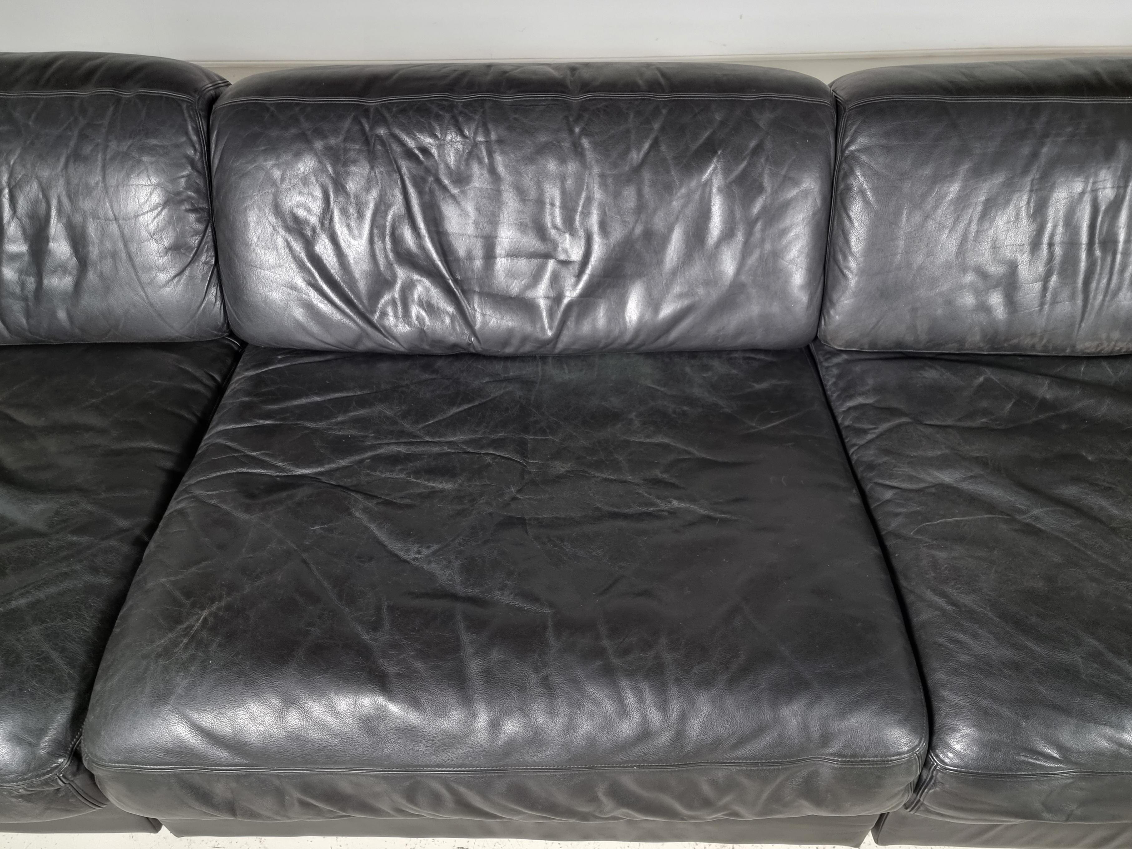 De Sede DS-76 5-Seater Sectional Sofa with Ottoman, 1970s 2
