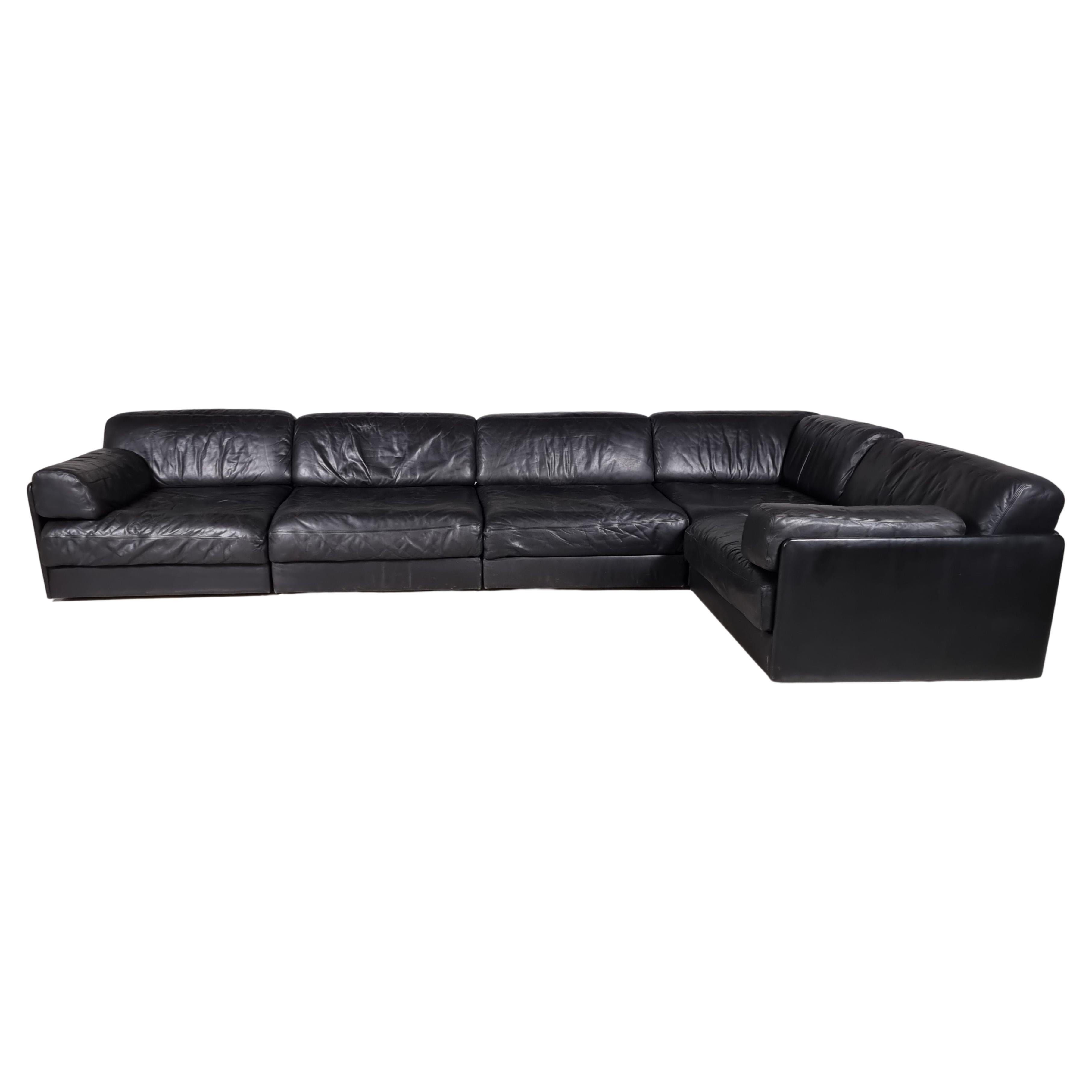 De Sede DS-76 5-Seater Sectional Sofa with Ottoman, 1970s