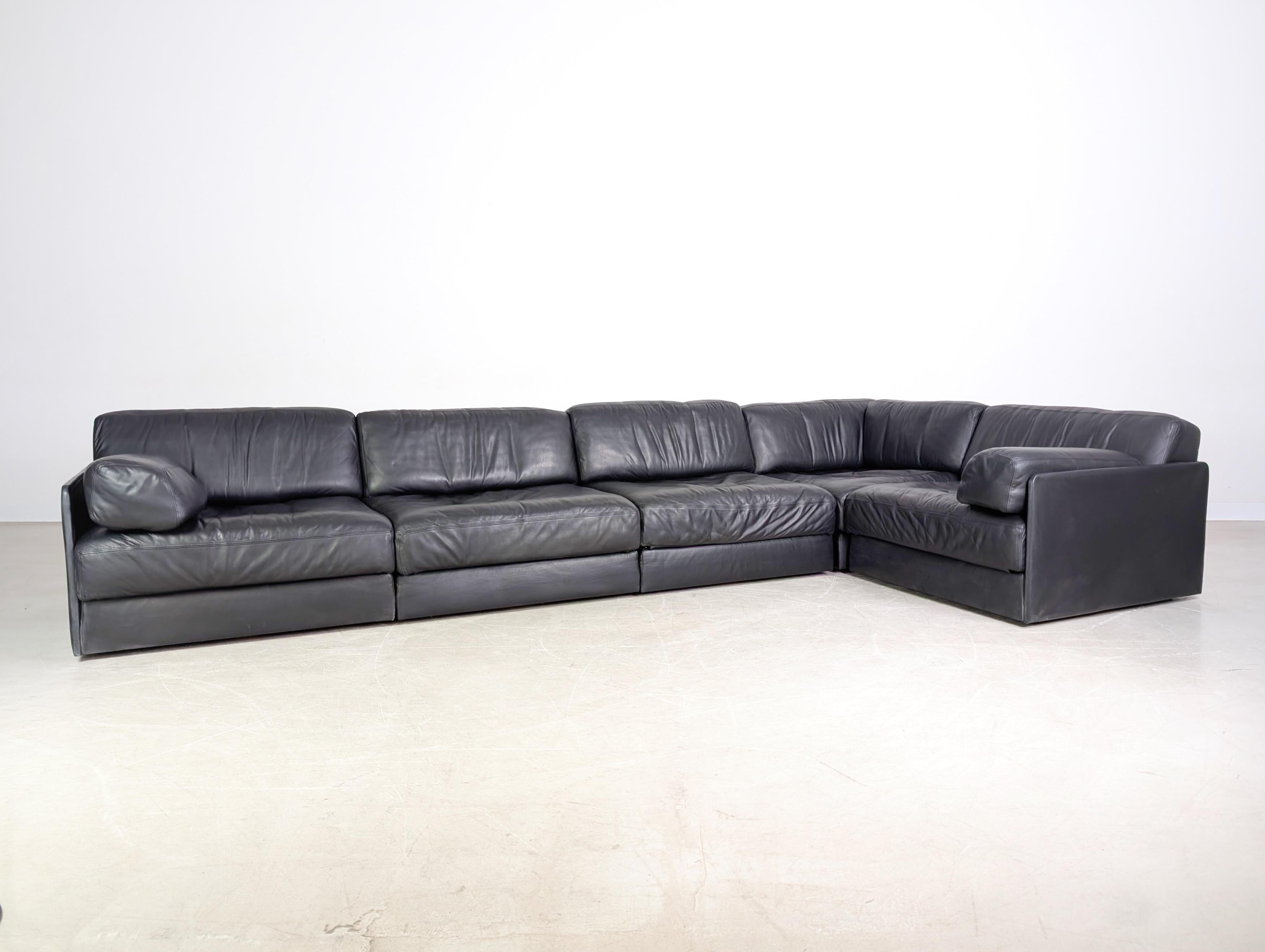 Suisse De Sede DS 76/78 Modulsofa Ecksofa Design Eckcouch Leder schwarz en vente