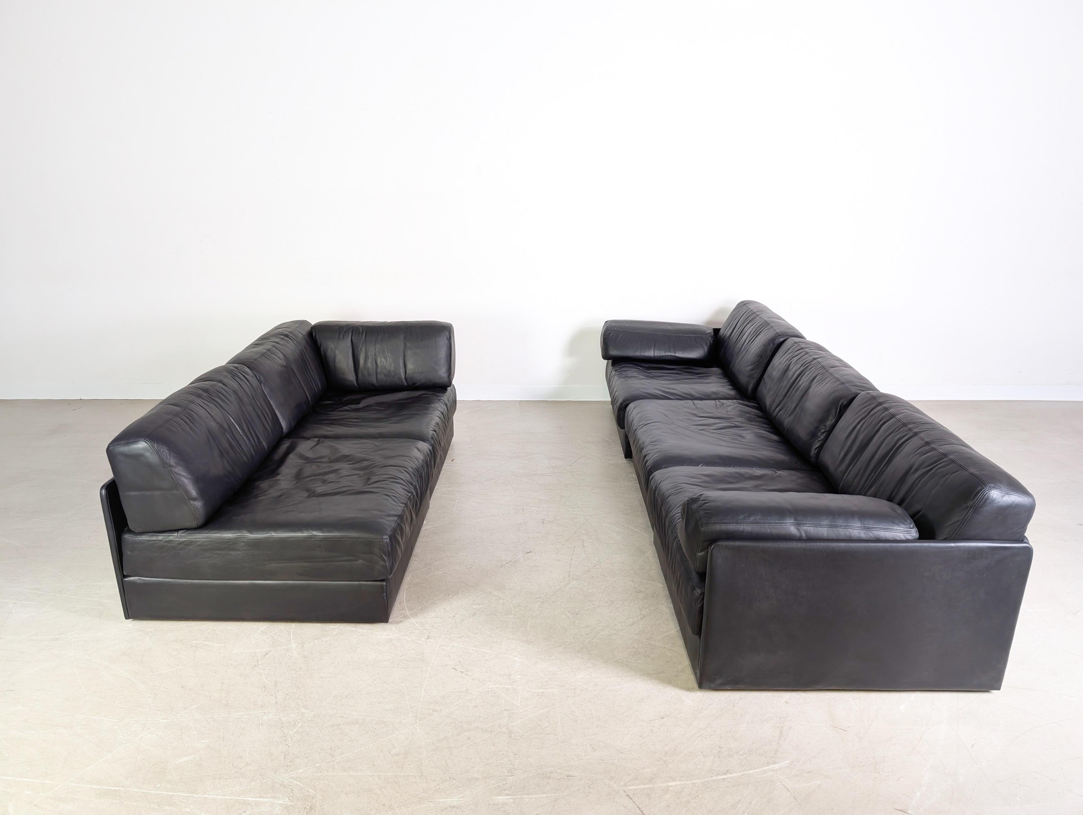 Cuir De Sede DS 76/78 Modulsofa Ecksofa Design Eckcouch Leder schwarz en vente