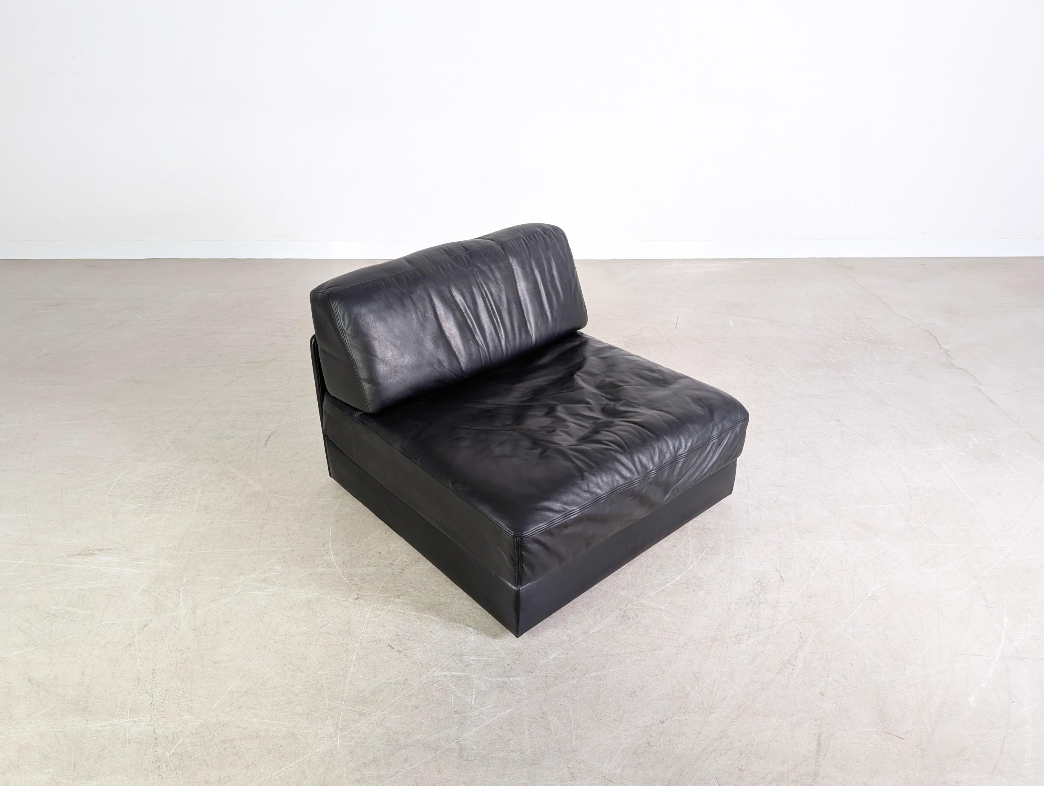 De Sede DS 76/78 Modulsofa Ecksofa Design Eckcouch Leder schwarz en vente 1
