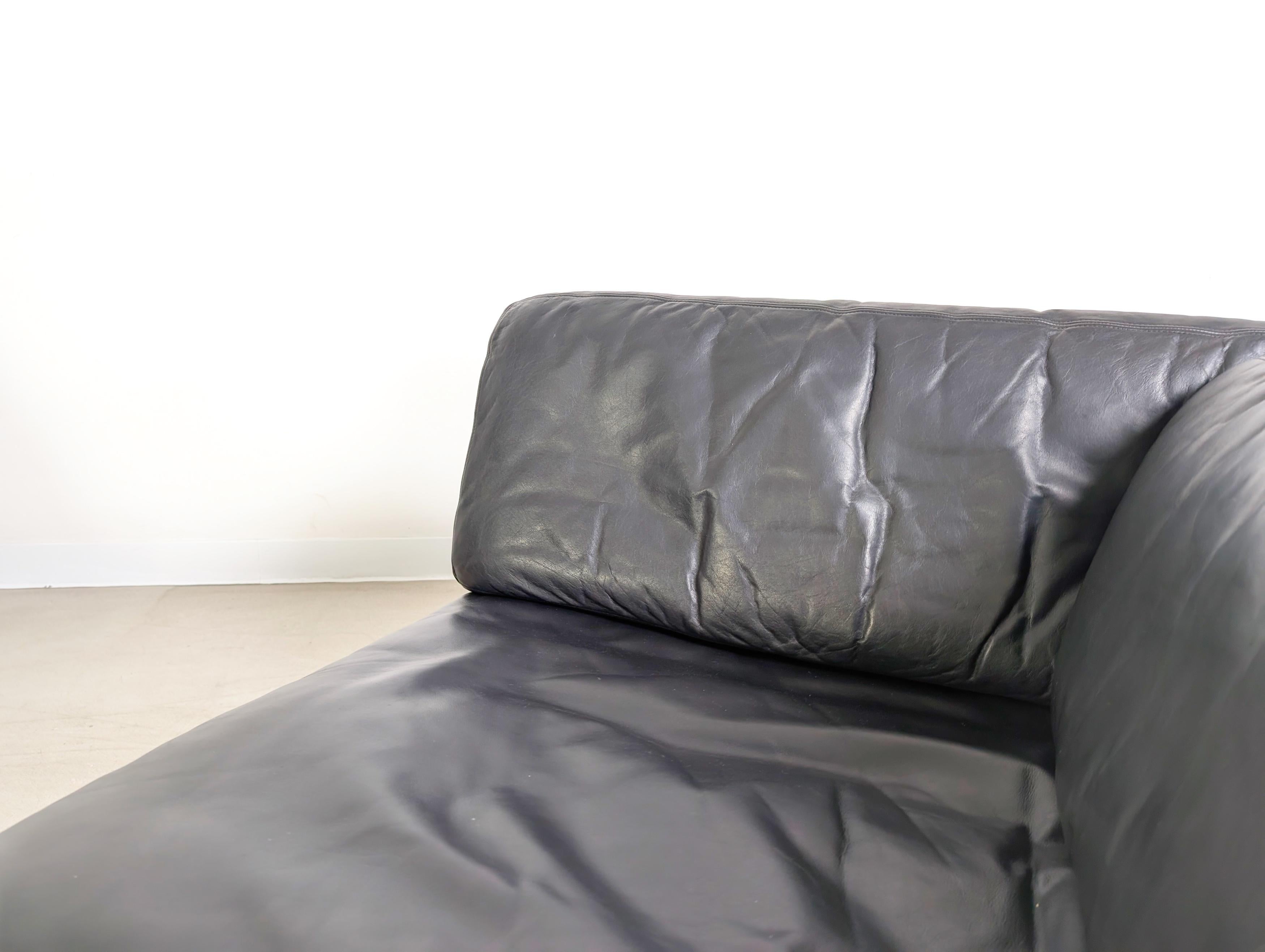 De Sede DS 76/78 Modulsofa Midcentury Design Couch Leder schwarz For Sale 1