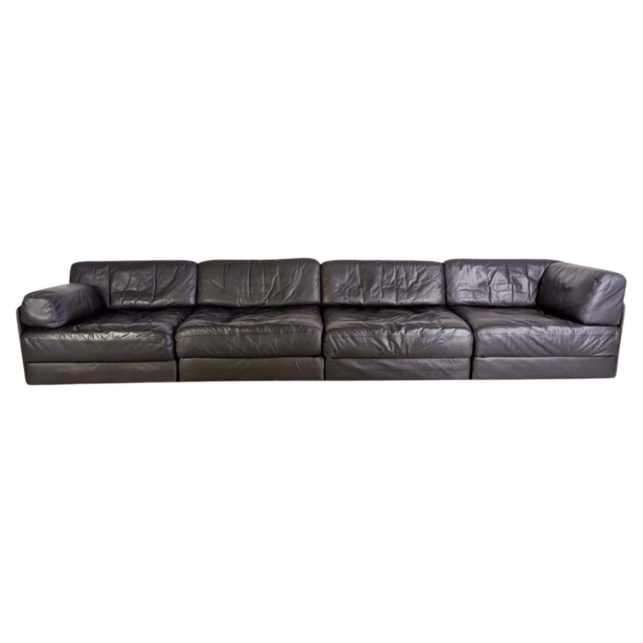 De Sede DS 76/78 Modulsofa Midcentury Design Couch Leder schwarz